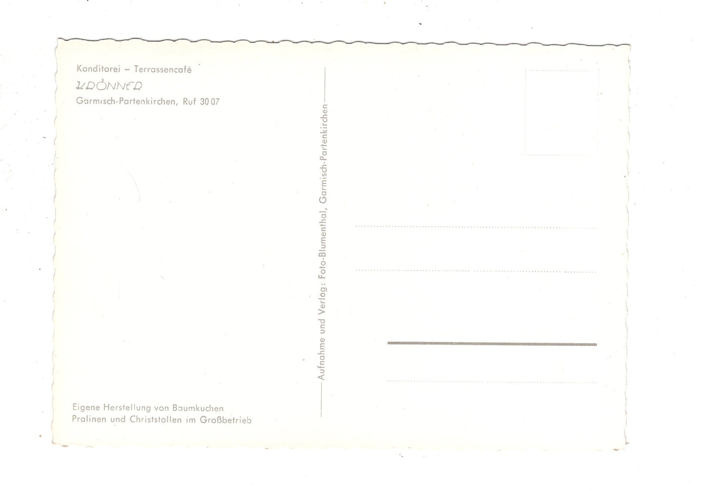 Ansichtskarte Café Konditorei Krönner / Garmisch-Partenkirchen / I1-70