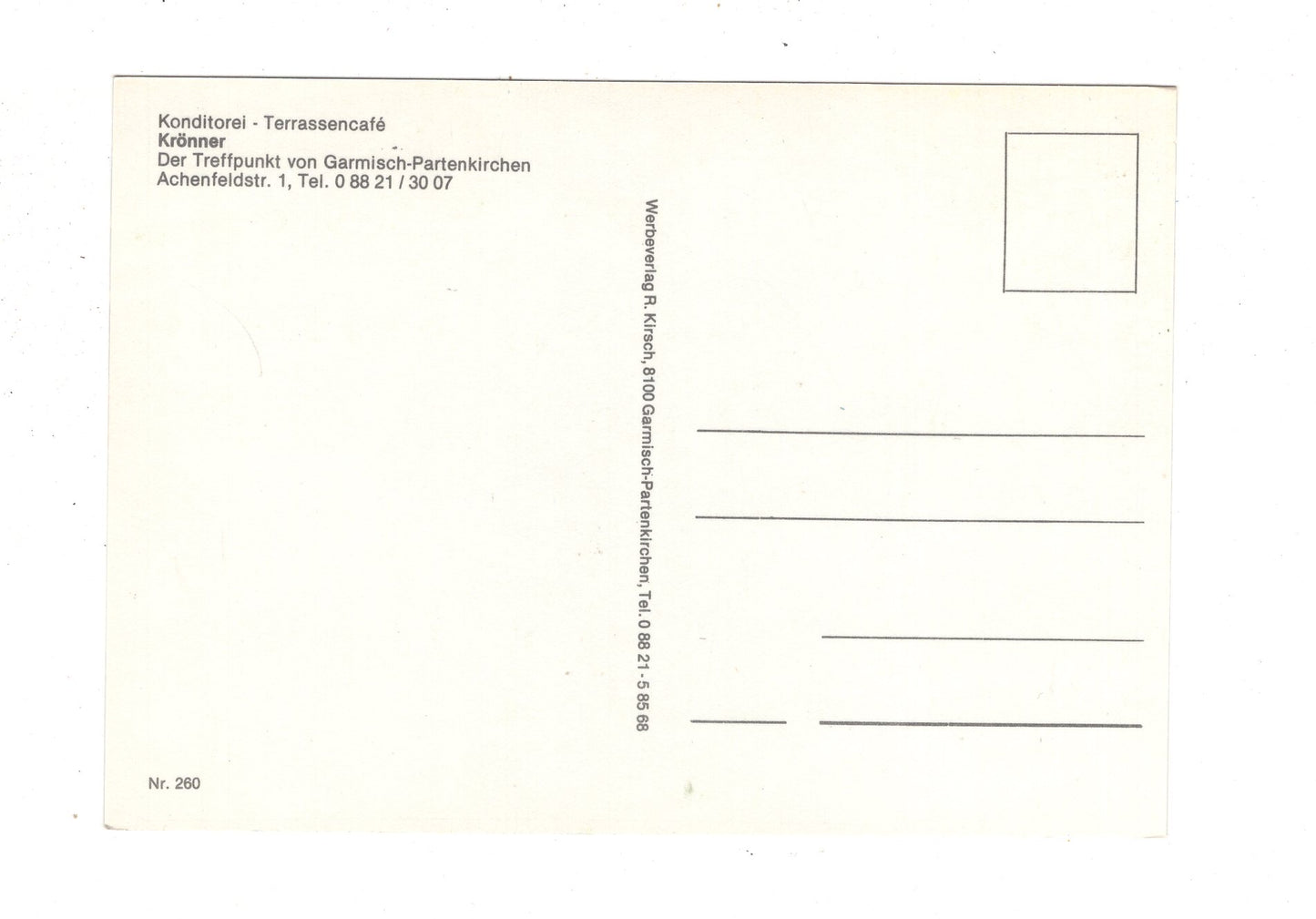 Ansichtskarte Café Konditorei Krönner / Garmisch-Partenkirchen / I1-70