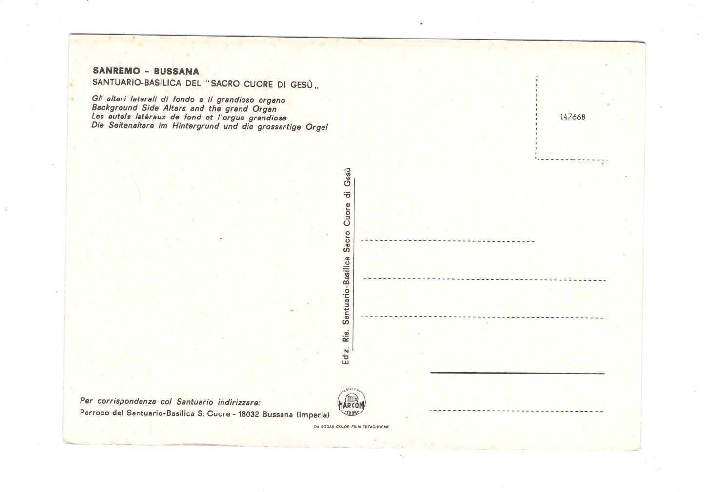 Ansichtskarte Sanremo - Bussana / Santuario-Basilica / Italien