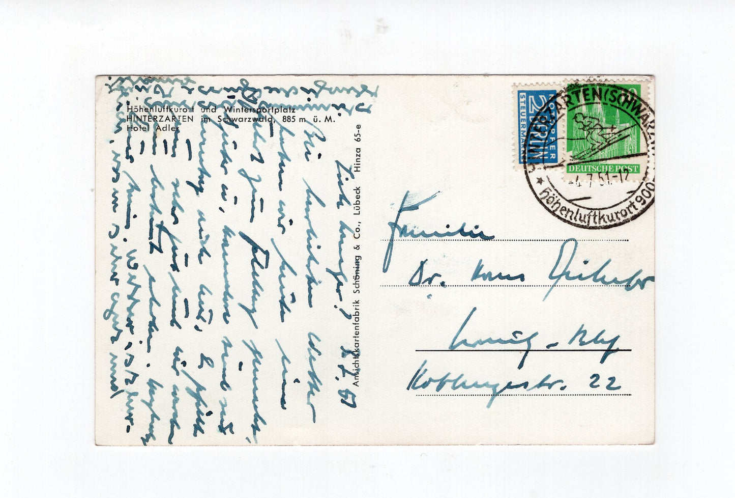 Ansichtskarte Hinterzarten / Schwarzwald / Hotel Adler