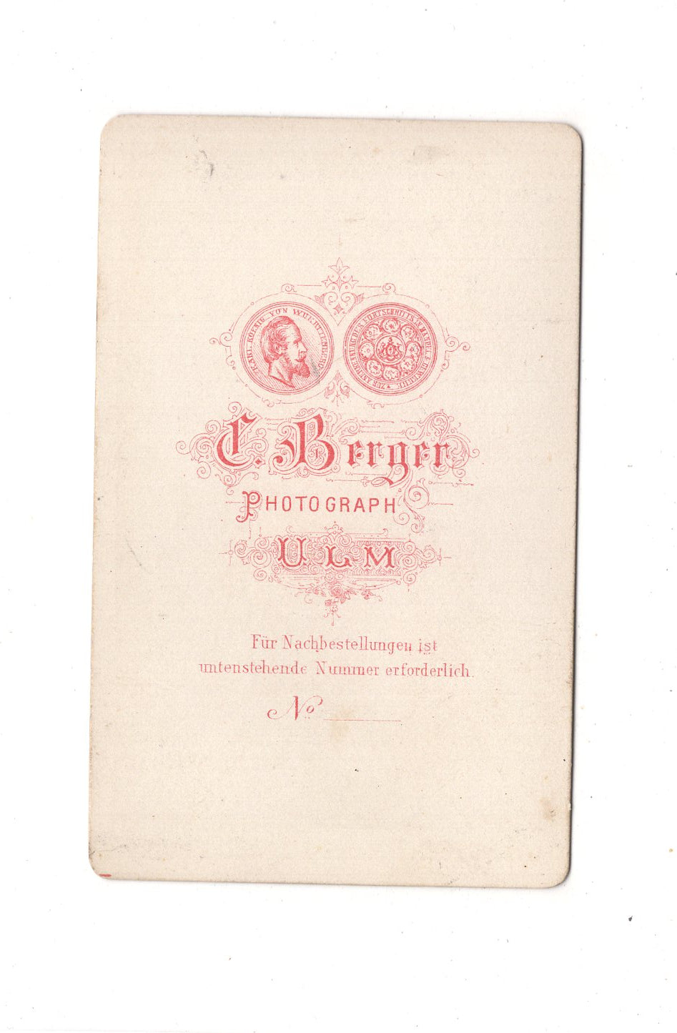 Fotografie Herrenportrait - Ulm 1870er / CDV C1-24
