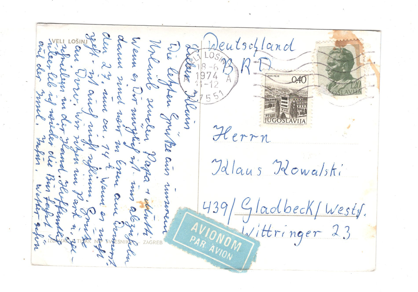 Ansichtskarte Veli Losinj / Kroatien / M1-70