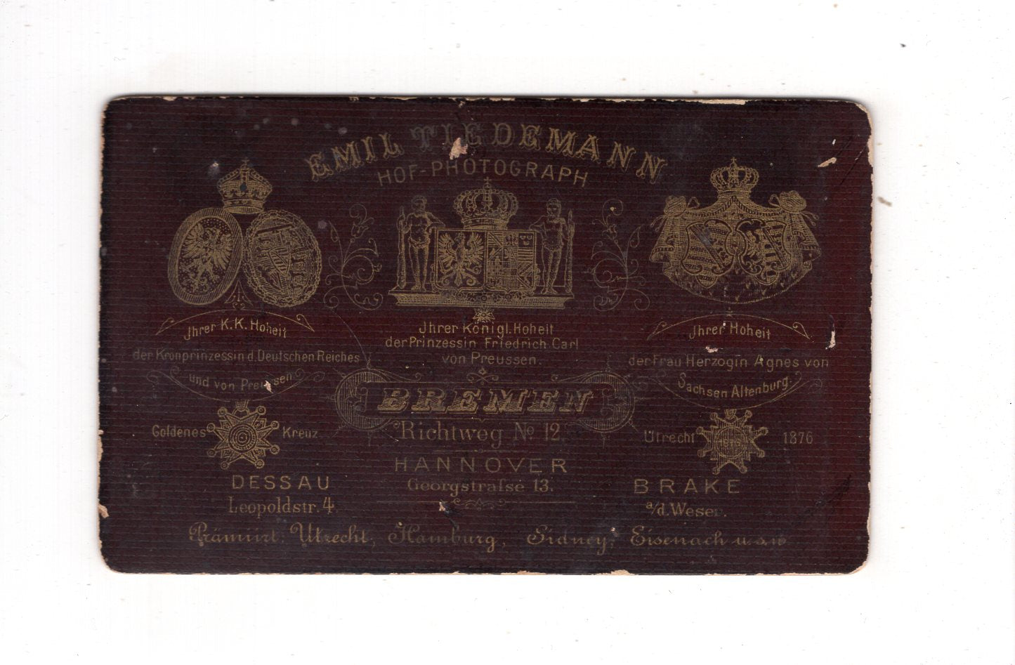 Fotografie Feine Dame - Bremen / Hannover / Dessau 1880er / CDV L1-27