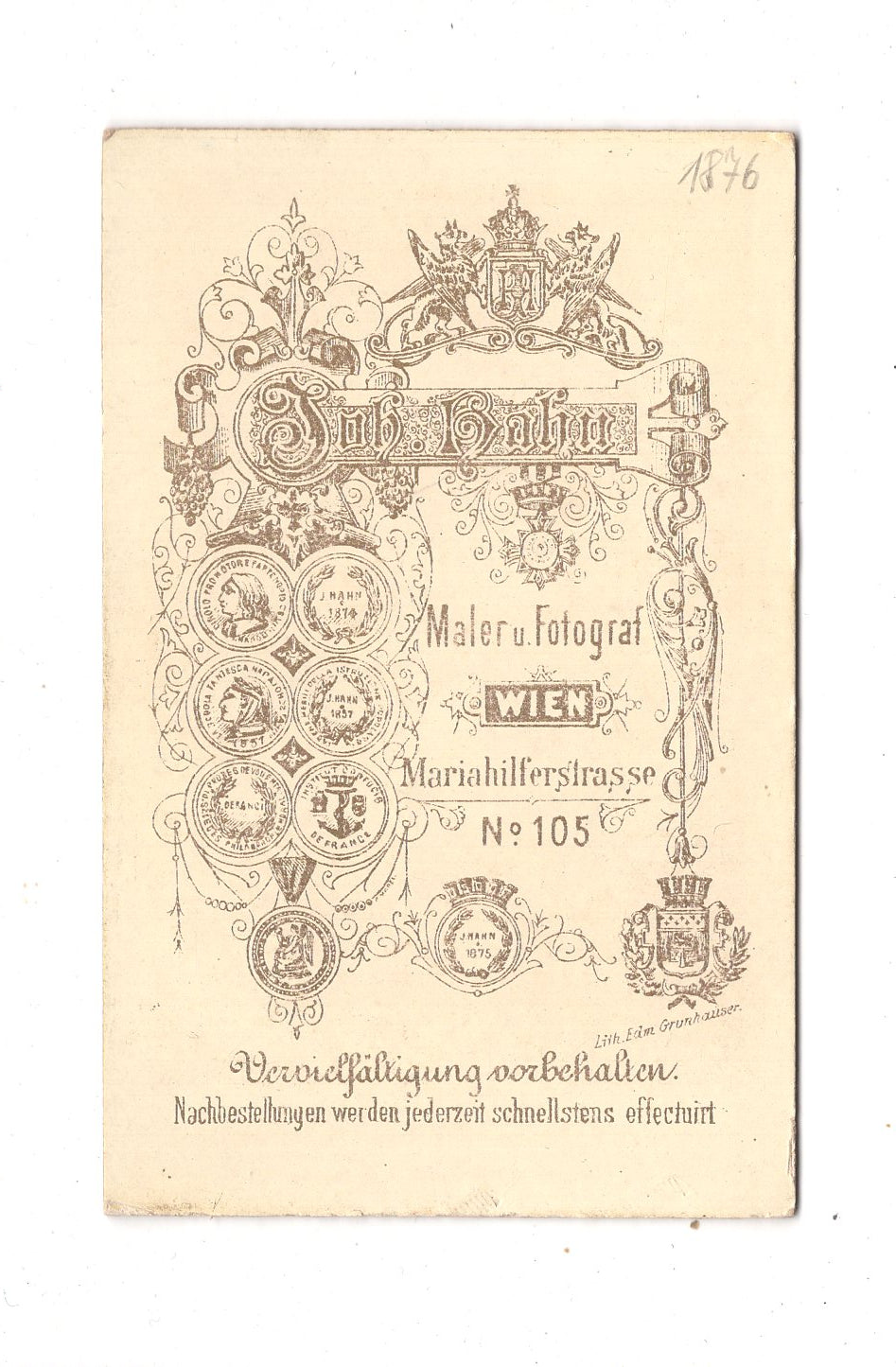 Fotografie Damenportrait - Wien um 1880 / CDV N1-16