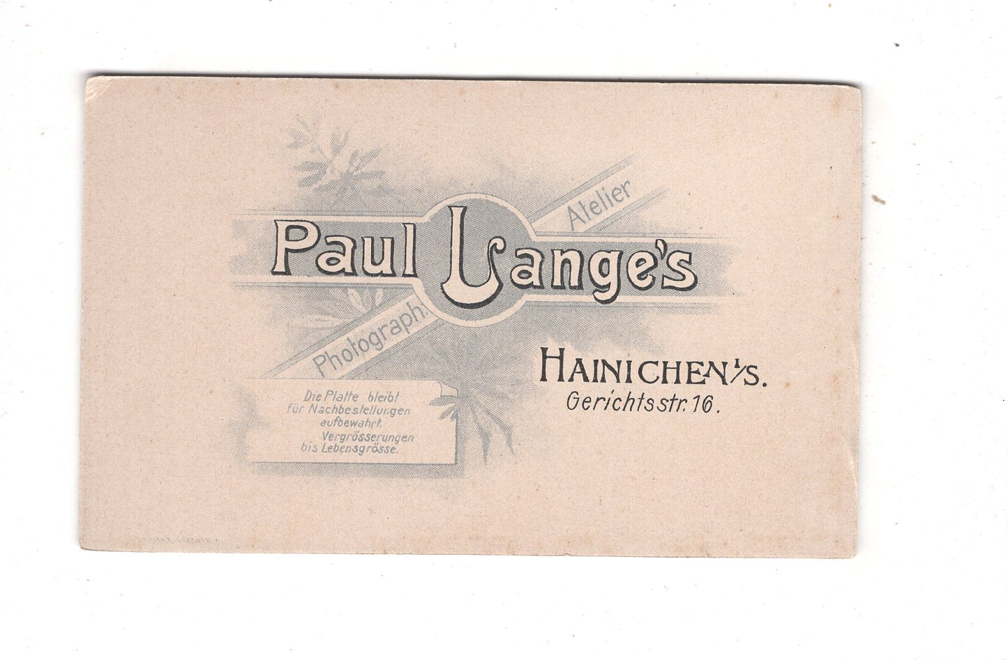 Fotografie Feine Dame - Hainichen um 1900 / CDV L1-27