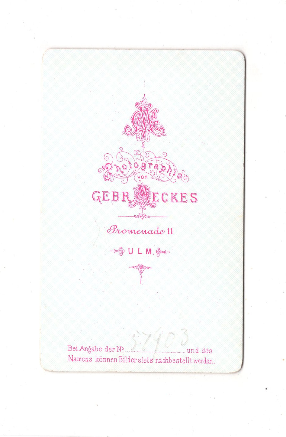 Fotografie Herrenportrait - Ulm 1870er / CDV C1-24