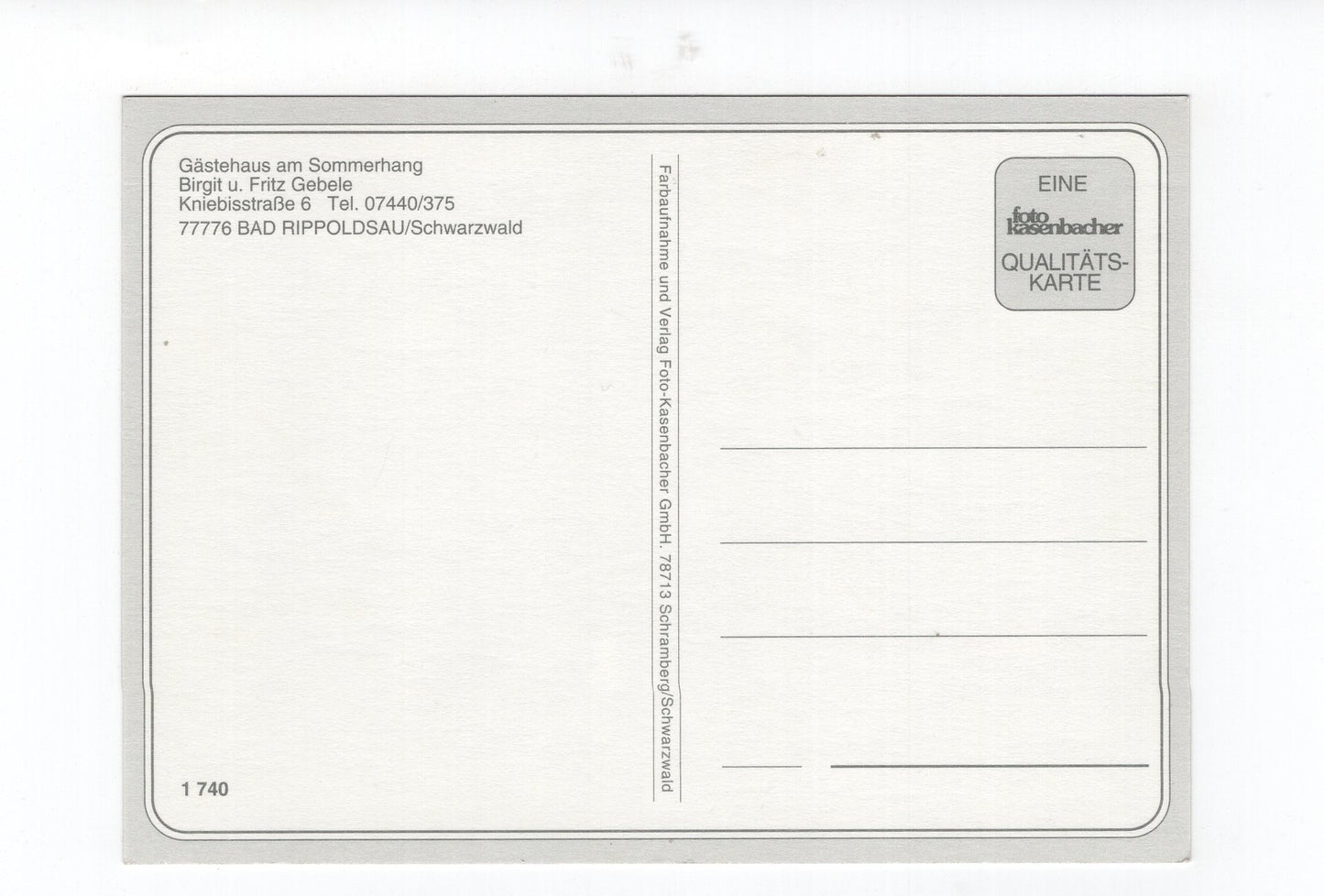 Ansichtskarte Bad Rippoldsau / Schwarzwald / Gästehaus am Sommerhang