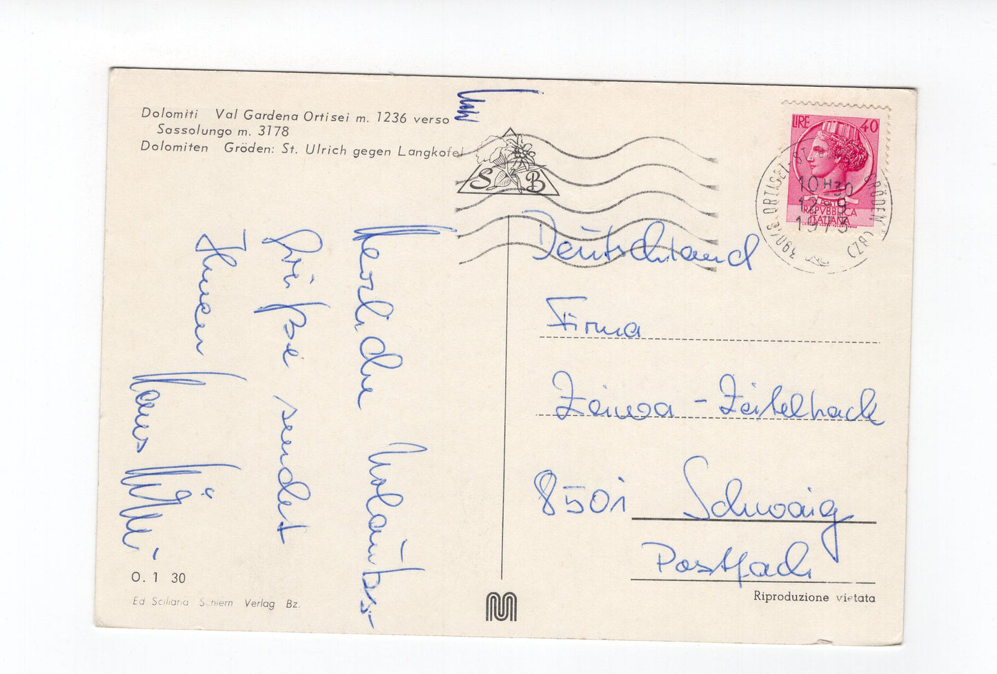 Ansichtskarte Dolomiten / Gröden / St. Ulrich / Südtirol / Italien