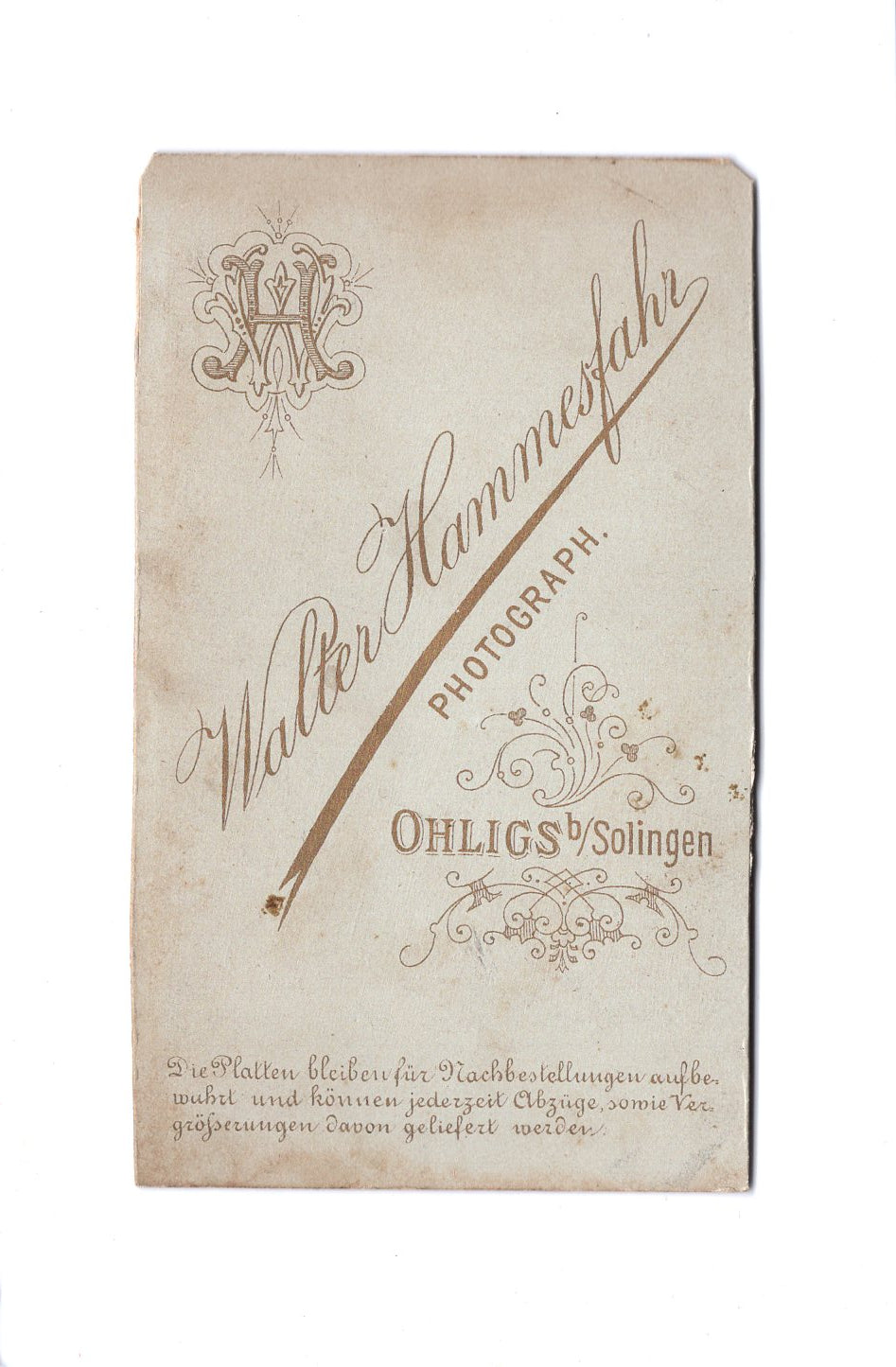 Fotografie Herrenportrait - Ohligs 1880er