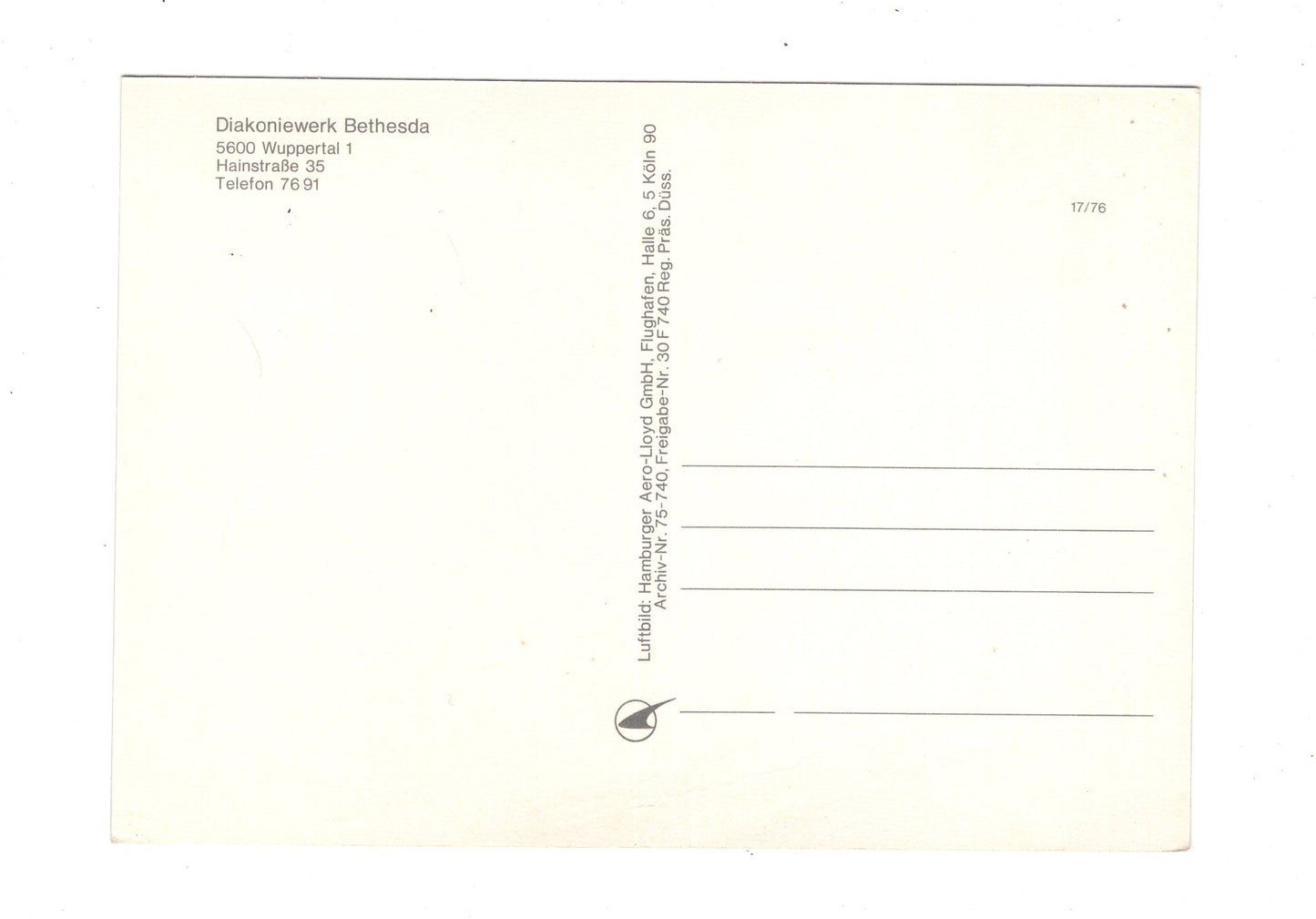 Ansichtskarte Diakoniewerk Bethesda / Wuppertal 1