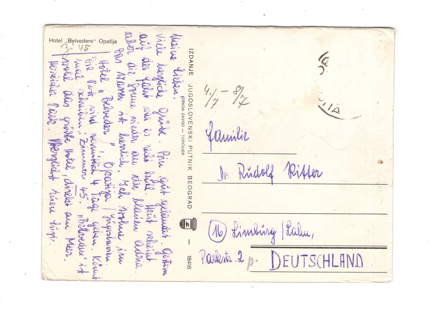 Ansichtskarte Opatija / Hotel Belvedere / Kroatien / M1-70