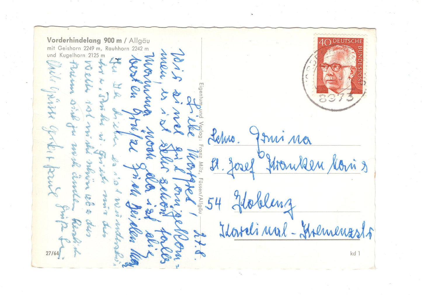 Ansichtskarte Vorderhindelang / Allgäu / H1-57