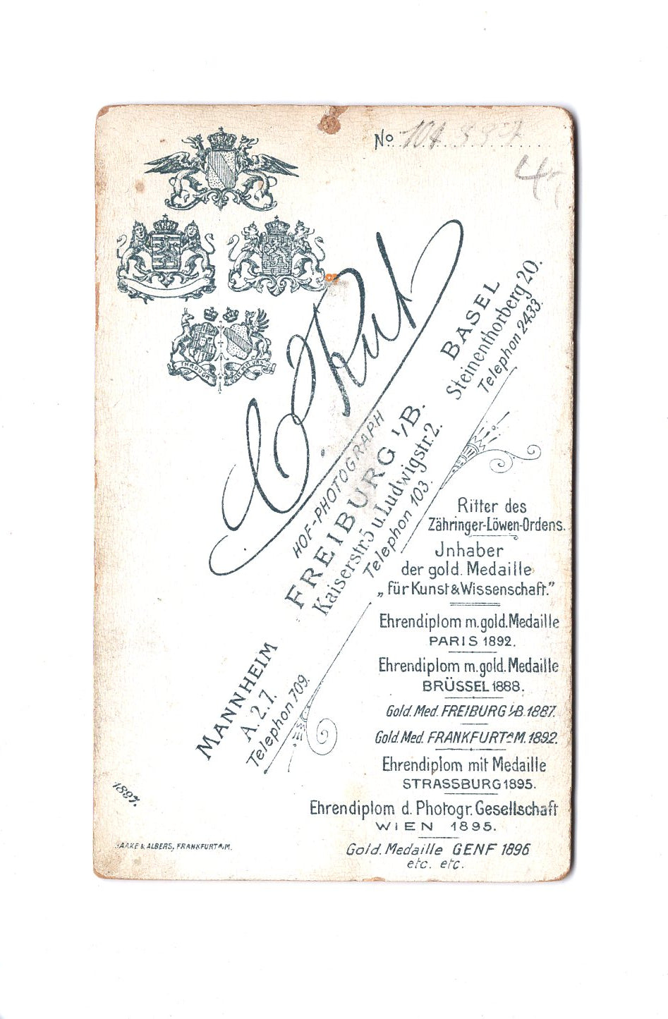 Fotografie Niedliche kleine Kinder - Freiburg im Breisgau 1897