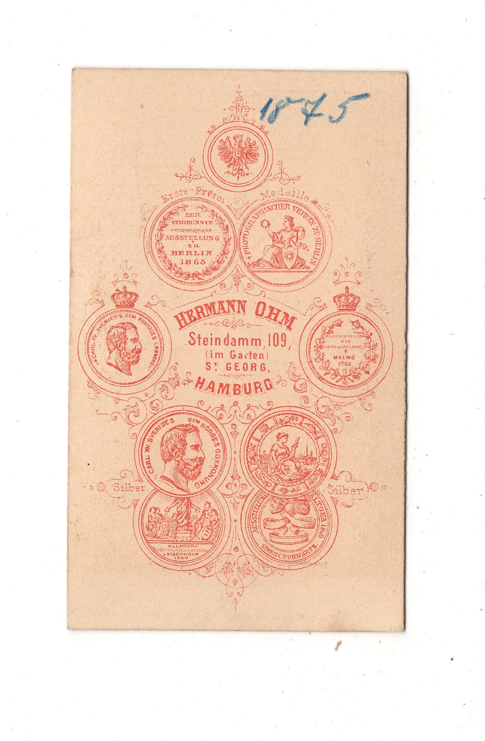 Fotografie Schönes Kinderbild / Baby - Hamburg 1875 / CDV M1-29