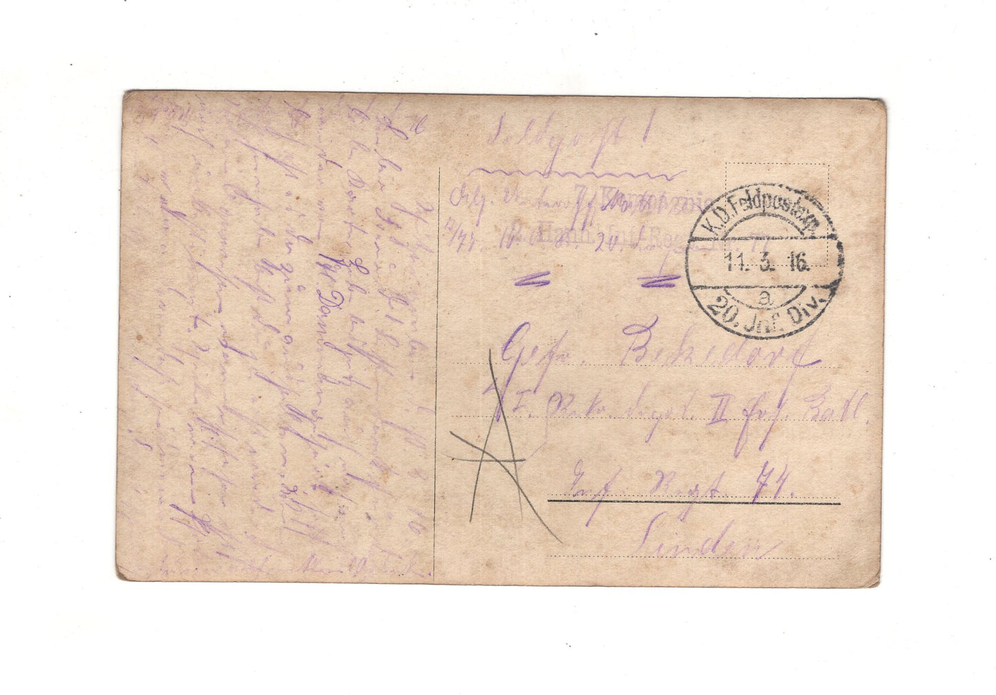 Ansichtskarte / Feldpost / Gruppenbild Soldaten - 1916