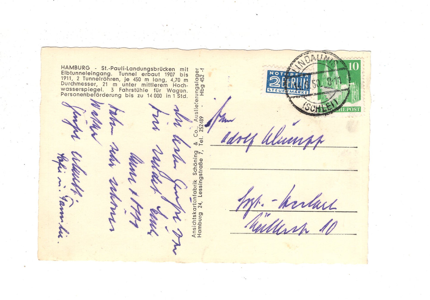 Ansichtskarte Hamburg / St. Pauli-Landungsbrücken mit Elbtunneleingang / I1-70