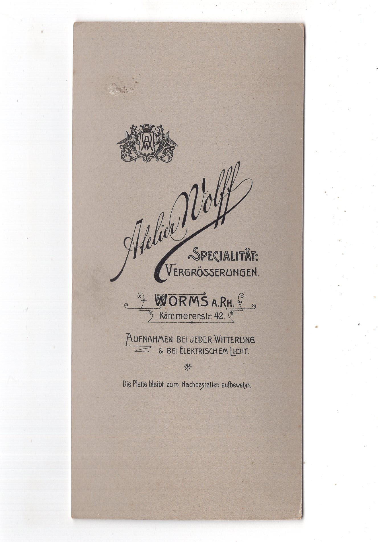 Fotografie Feiner Herr / Schauspieler ? - Worms am Rhein 1910er