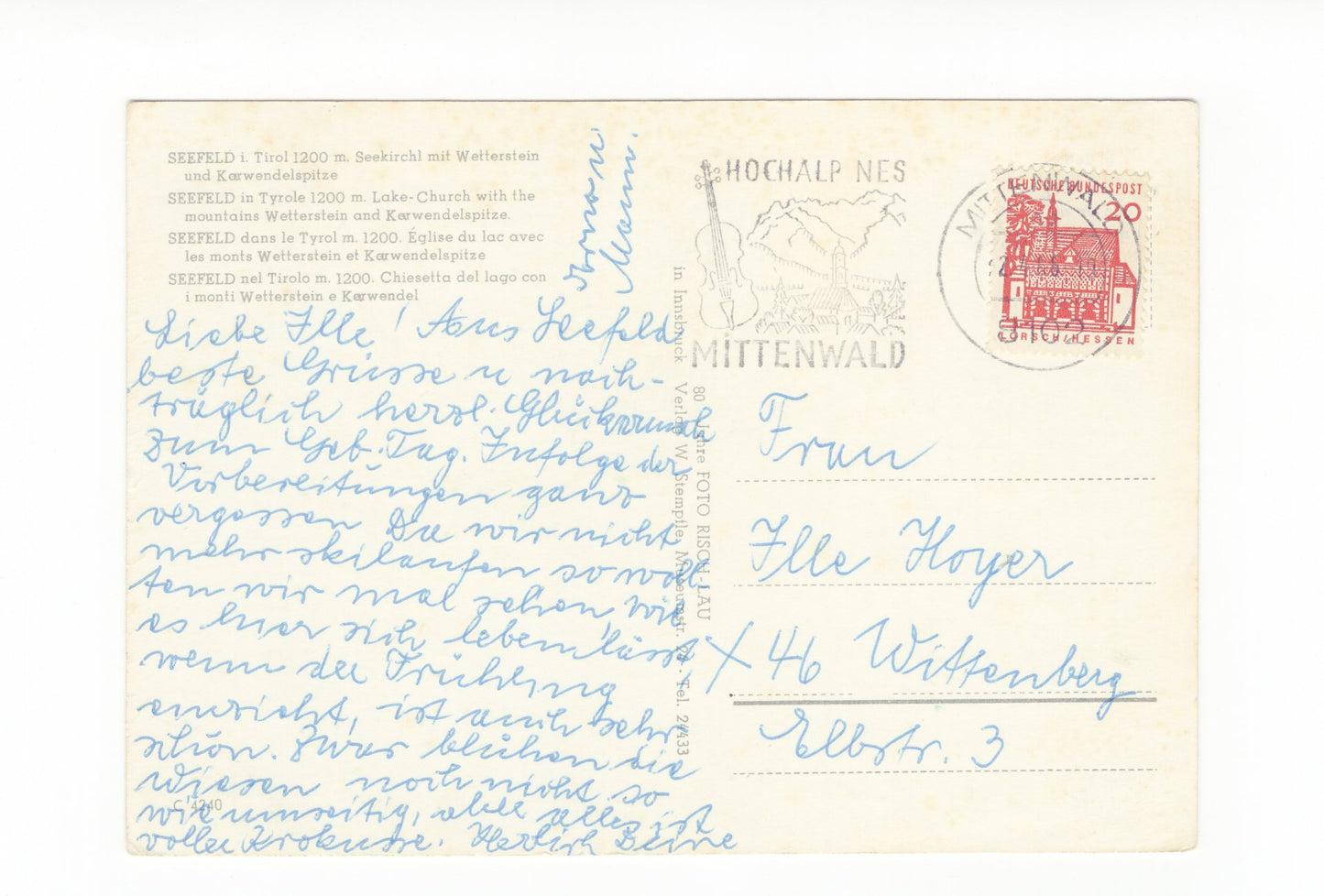 Ansichtskarte Seefeld / Tirol / Österreich