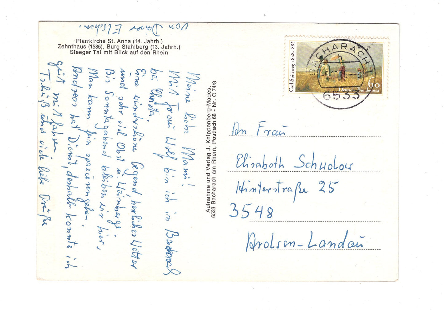 Ansichtskarte Weinort Steeg / I1-54