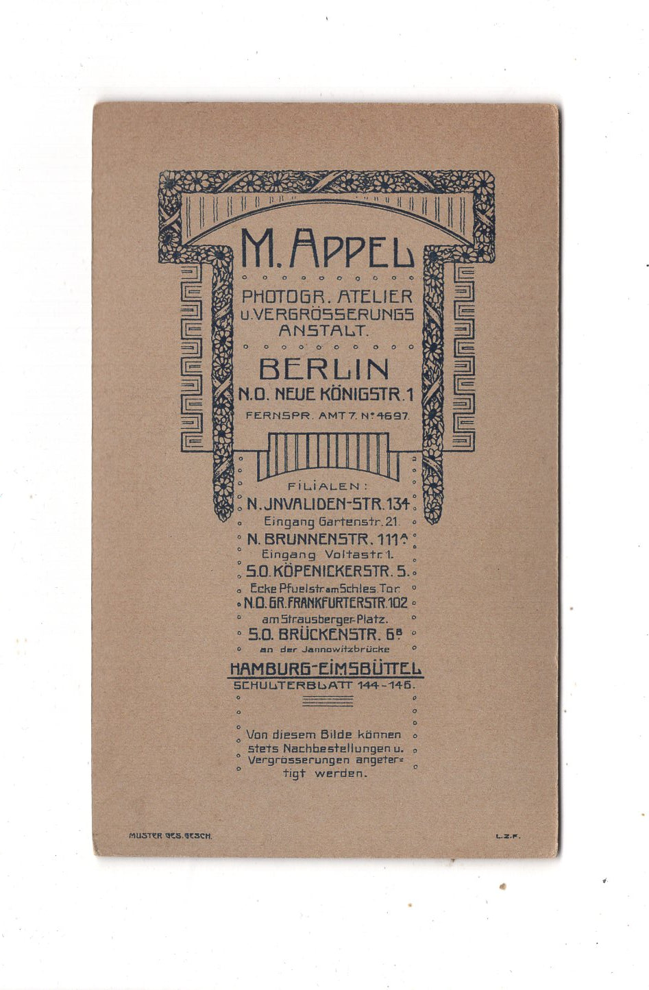 Fotografie Damenportrait - Berlin 1910er / CDV N1-16