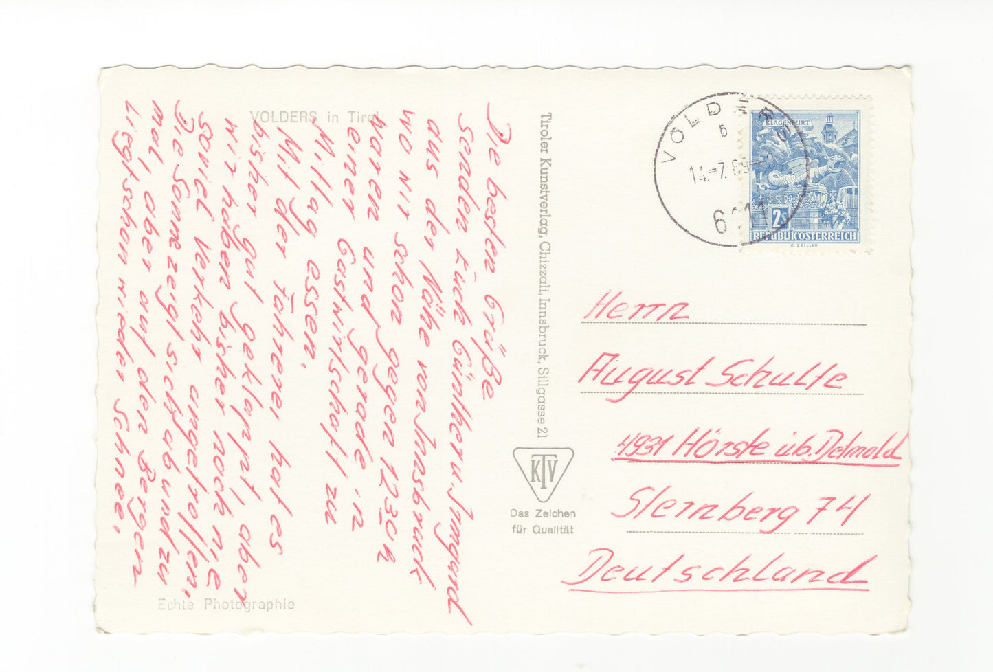 Ansichtskarte Volders / Tirol / Österreich