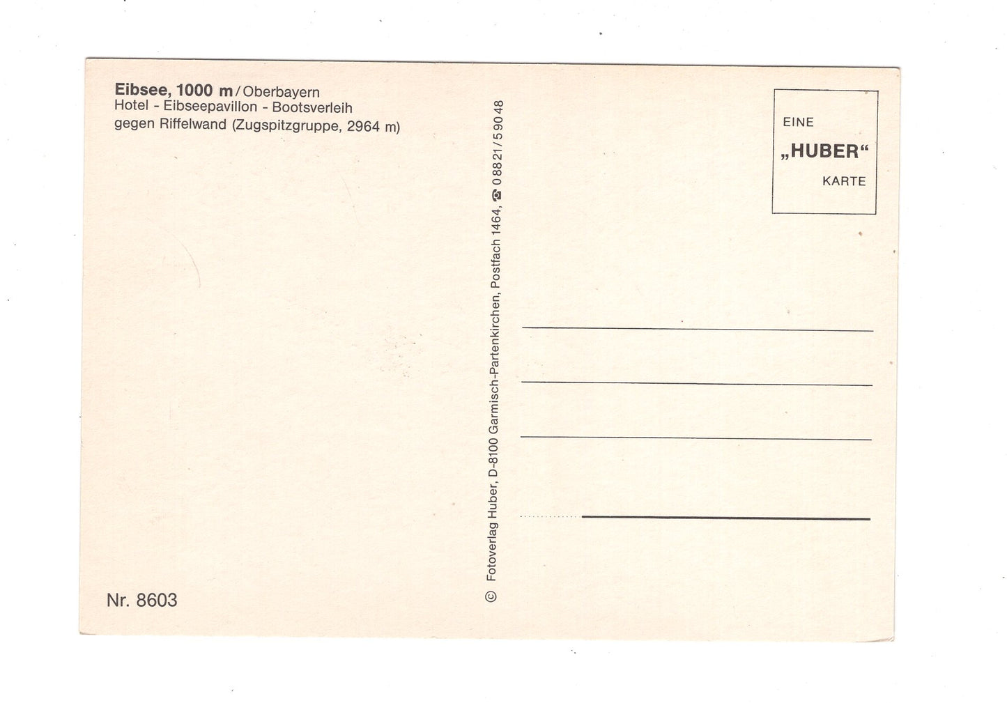 Ansichtskarte Eibsee / Oberbayern