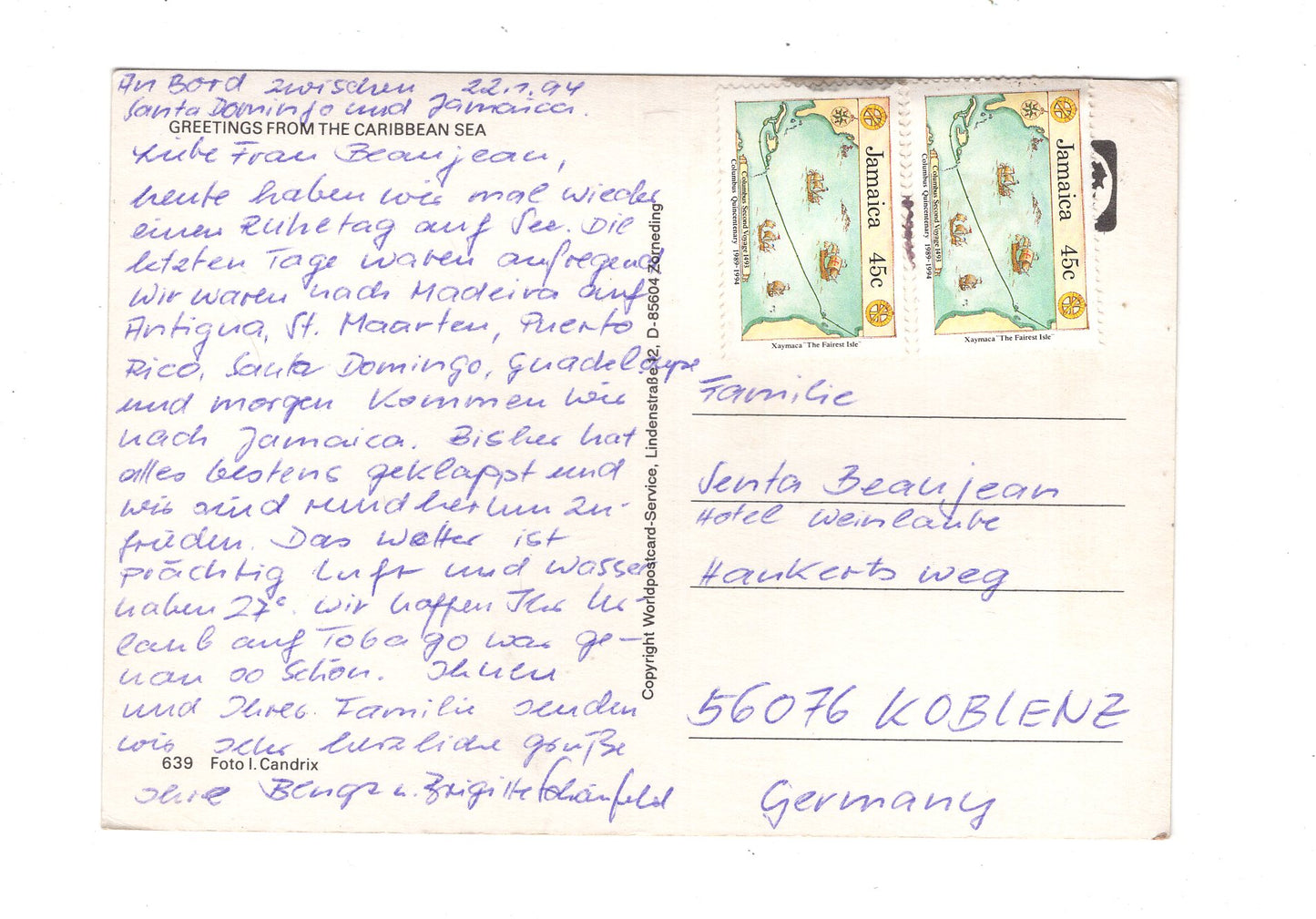 Ansichtskarte Caribbean Sea / Jamaica