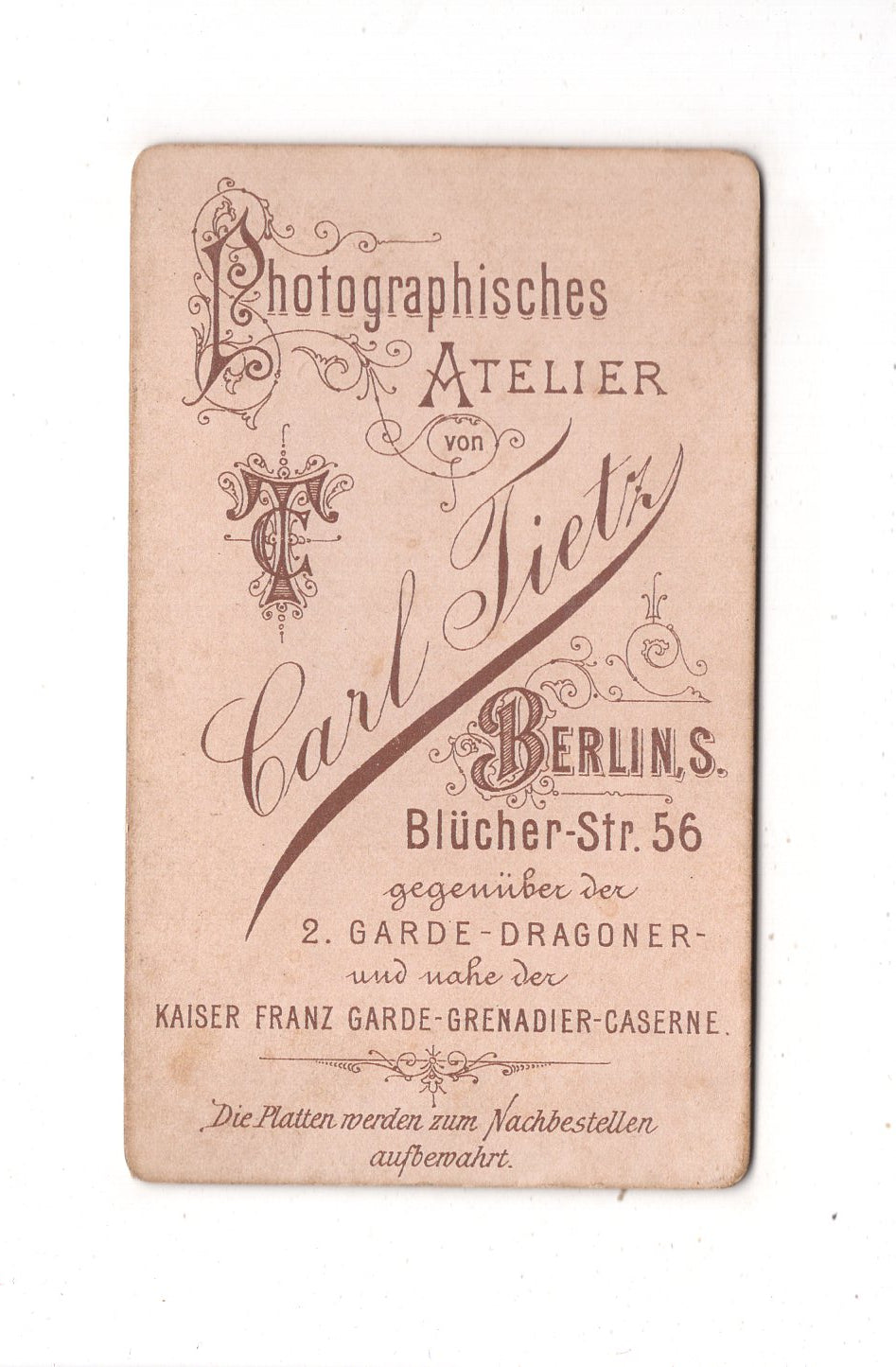 Fotografie Soldat - Berlin um 1880 / CDV M1-09