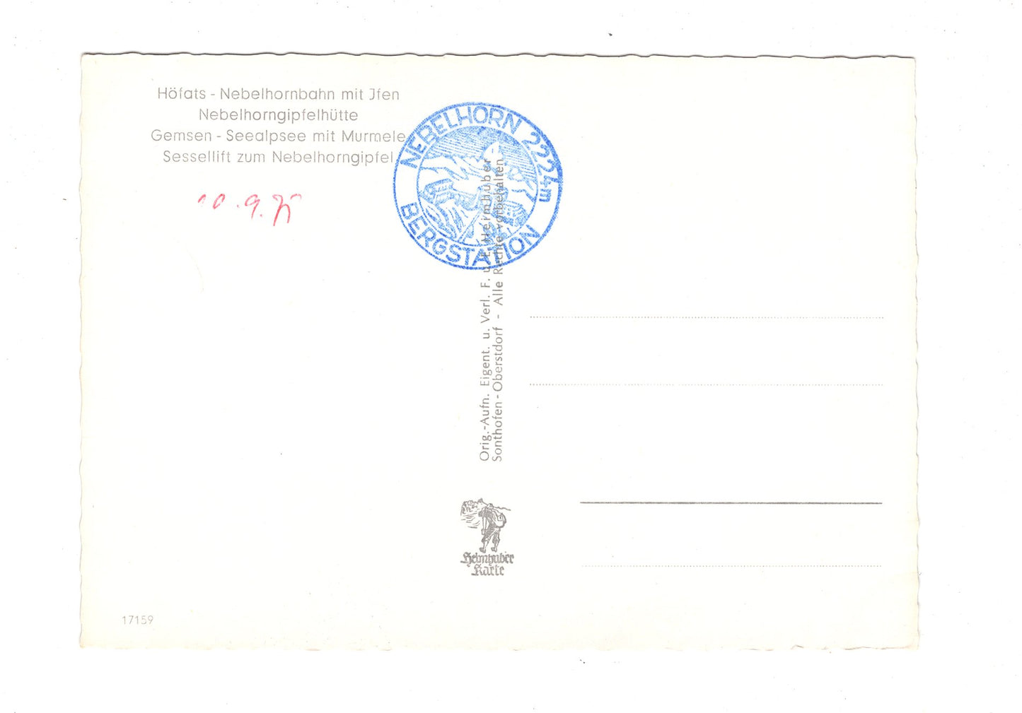 Ansichtskarte Grüße vom Nebelhorn / Allgäuer Alpen / H1-58
