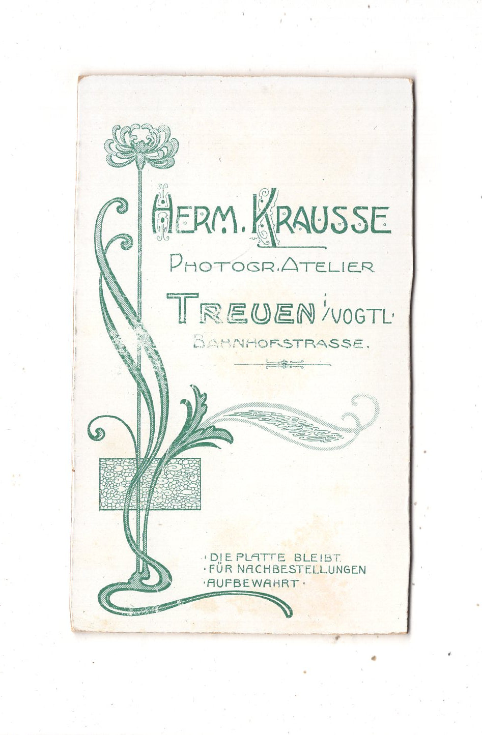 Fotografie Feine Dame - Treuen im Vogtland um 1900