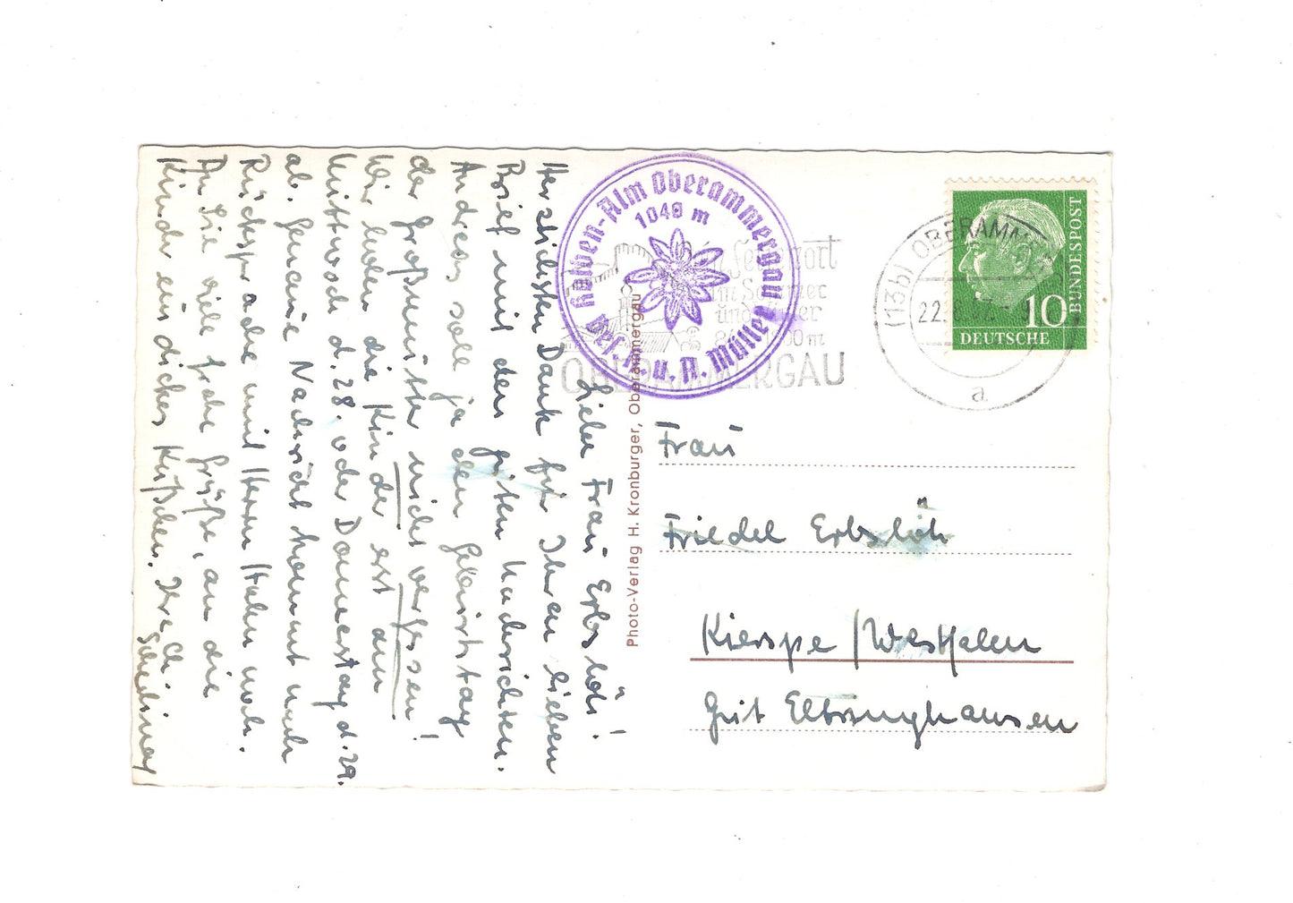 Ansichtskarte Oberammergau / Kolbenalm