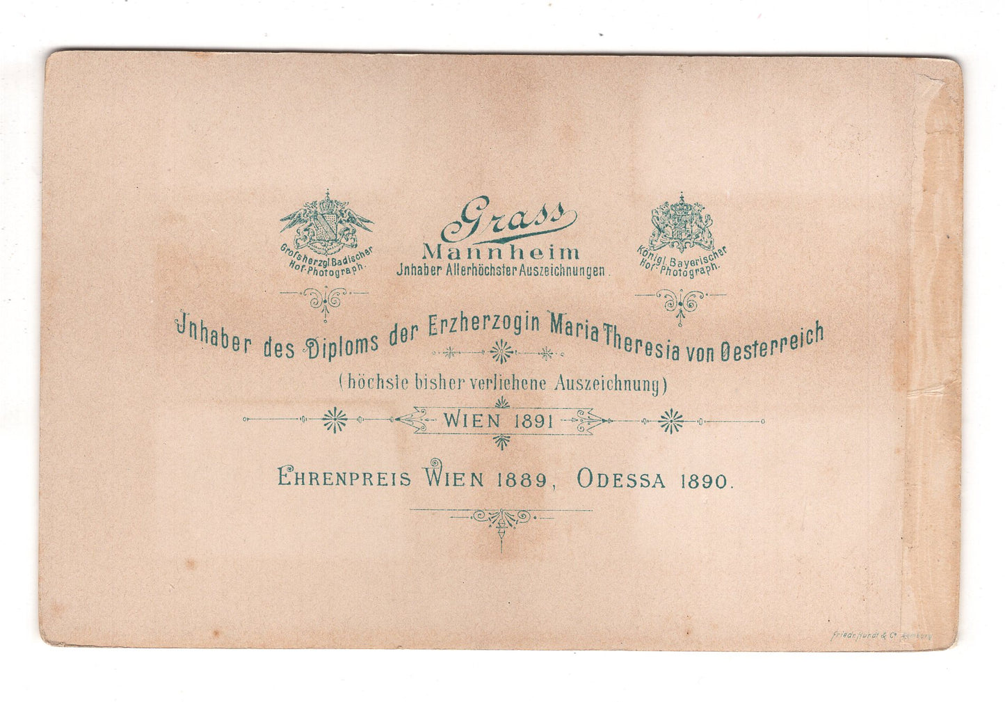 Fotografie Feine Dame - Mannheim 1890er / CAB W-28