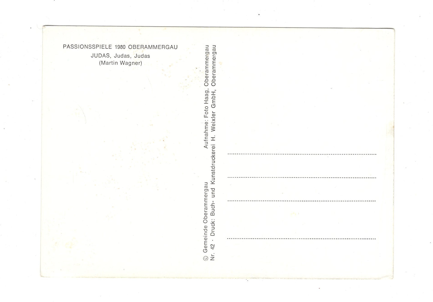 Ansichtskarte Passionsspiele Oberammergau / Judas / Martin Wagner