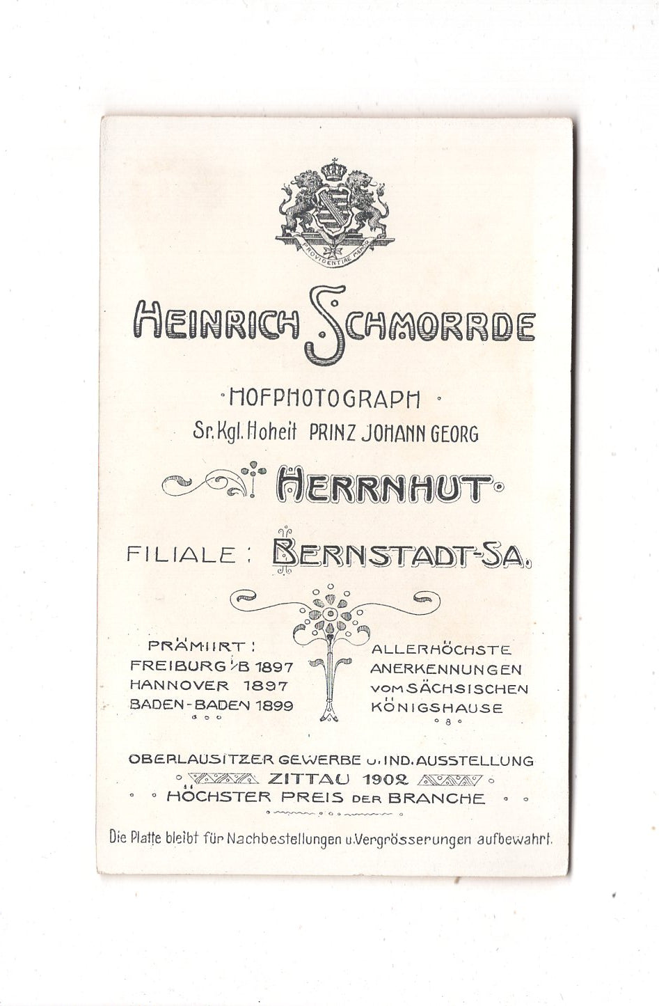Fotografie Feine Dame - Herrnhut / Bernstadt 1900er / CDV L1-28