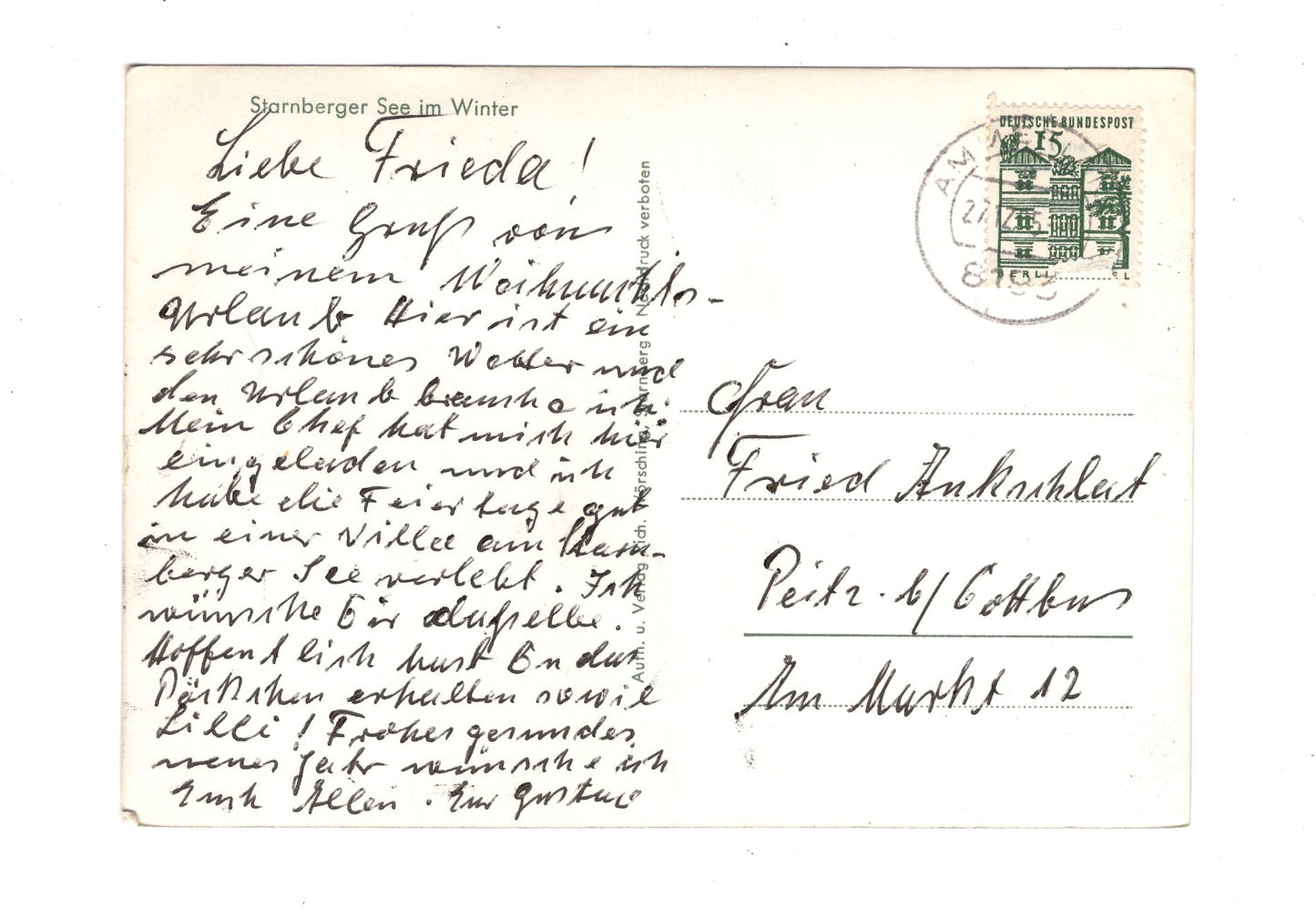 Ansichtskarte Starnberger See im Winter