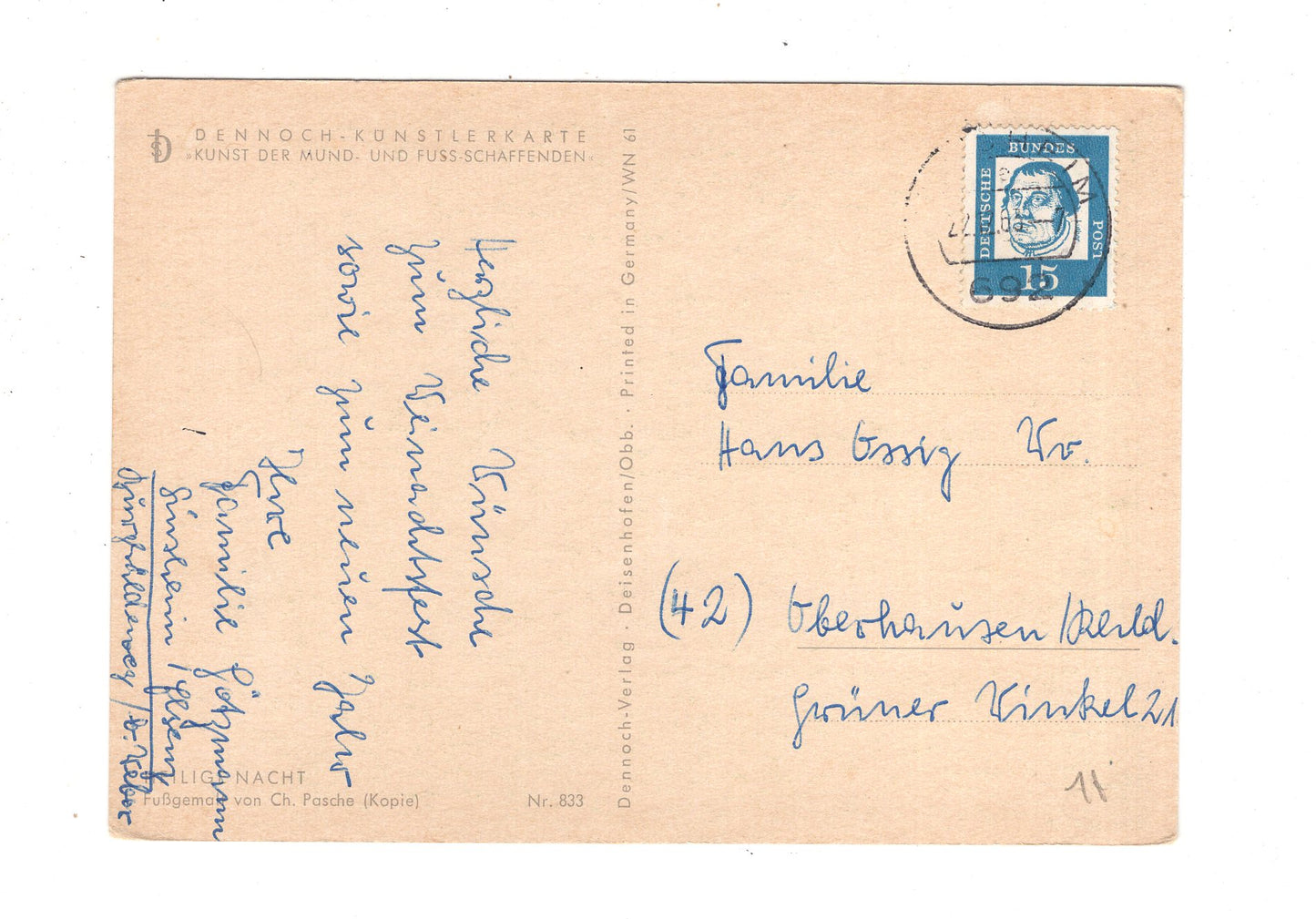 Ansichtskarte Feiertage / Frohe Weihnachten / K1-63