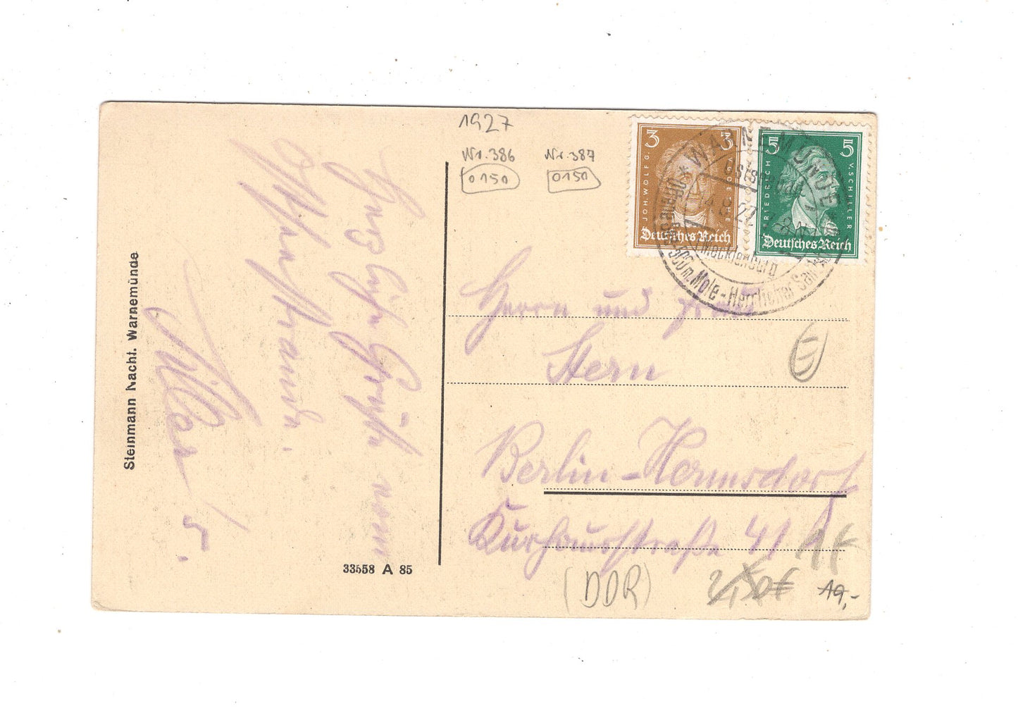 Ansichtskarte Warnemünde / Mole bei Sturm / L1-69