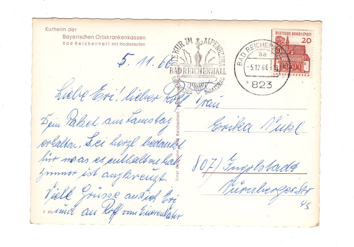 Ansichtskarte Bad Reichenhall / Kurheim der Bayerischen Ortskrankenkassen