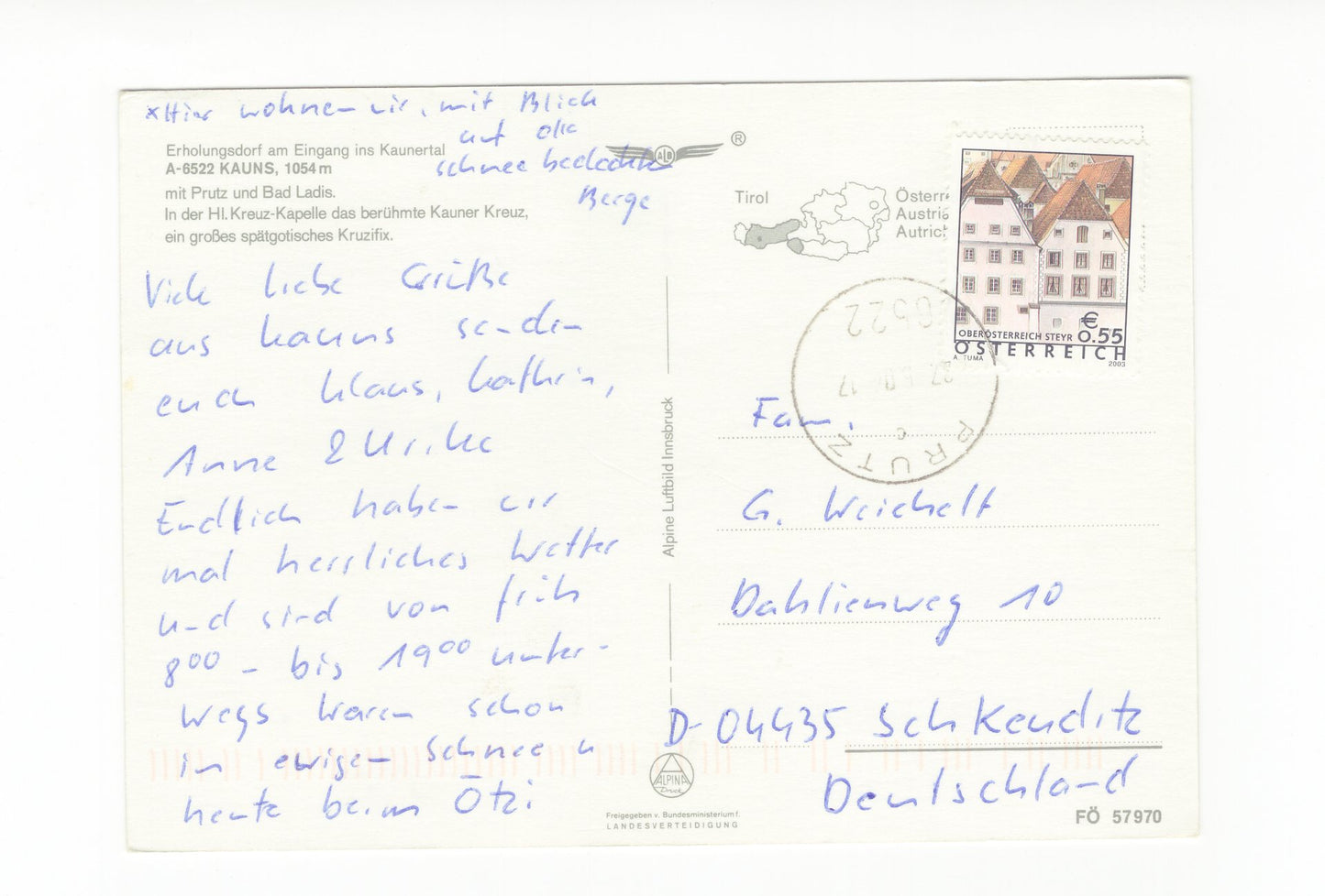 Ansichtskarte Kauns / Tirol / Österreich