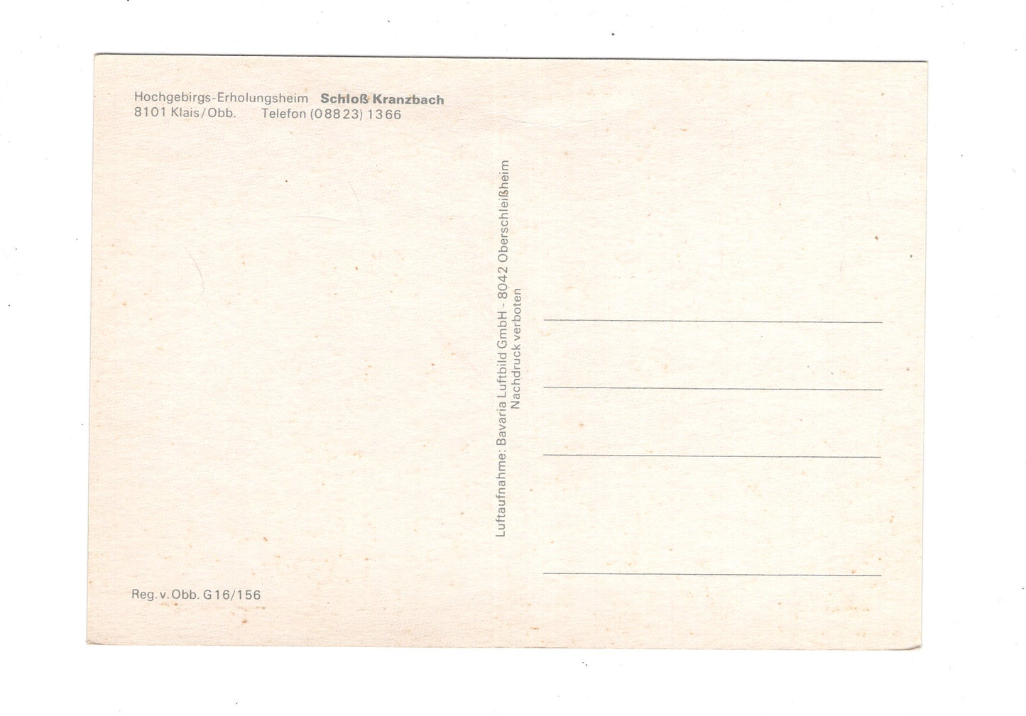 Ansichtskarte Erholungsheim Schloss Kranzbach / Klais / Oberbayern