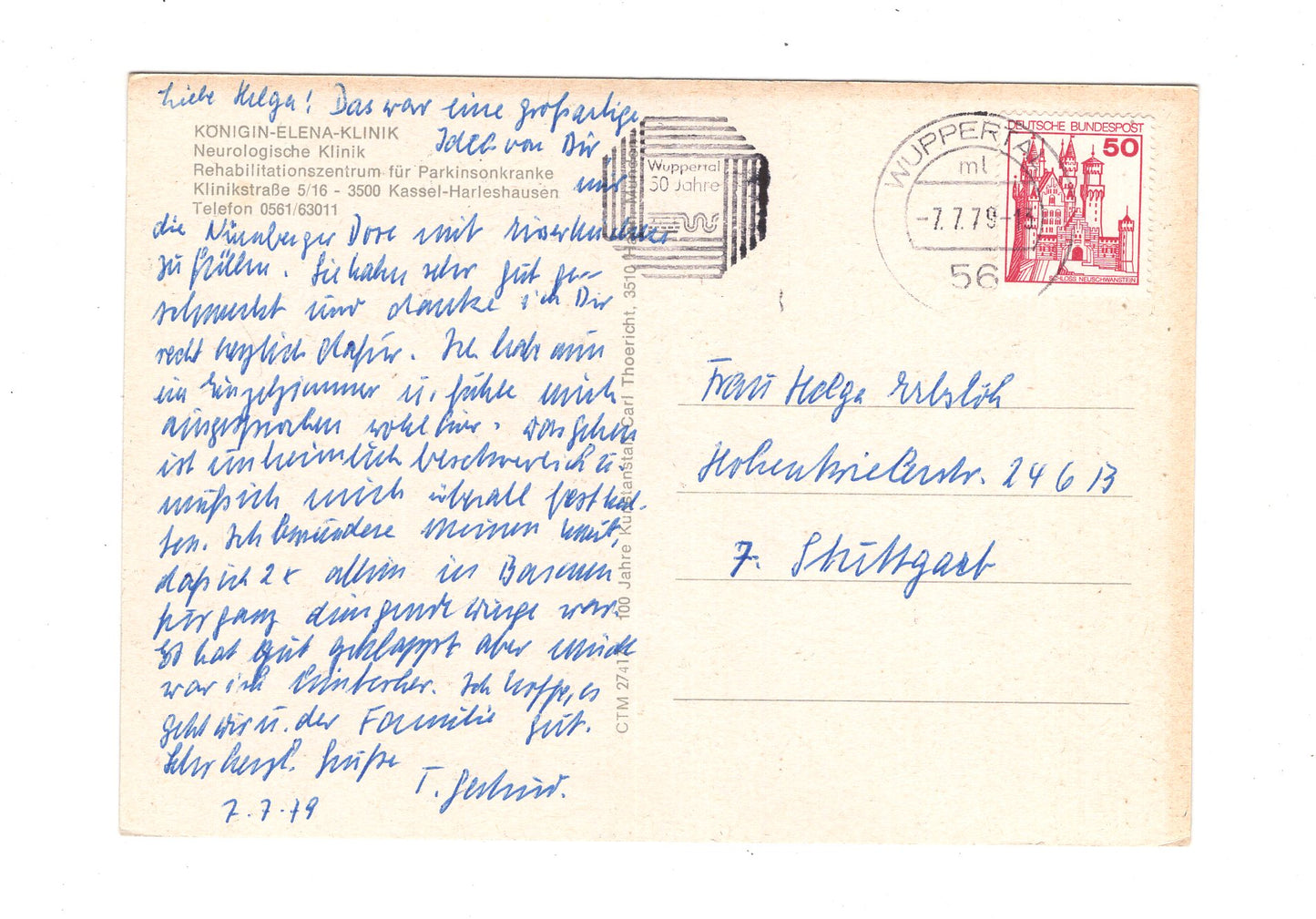 Ansichtskarte Königin-Elena-Klinik / Kassel-Harleshausen