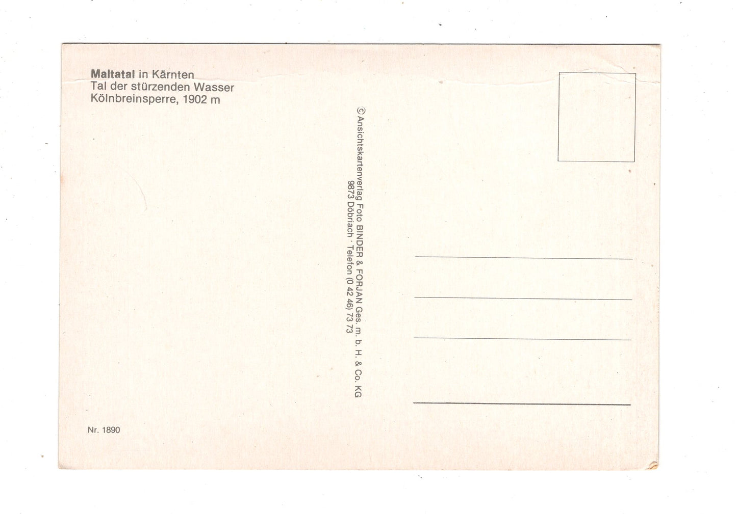 Ansichtskarte Maltatal / Kärnten / Österreich / N1-67