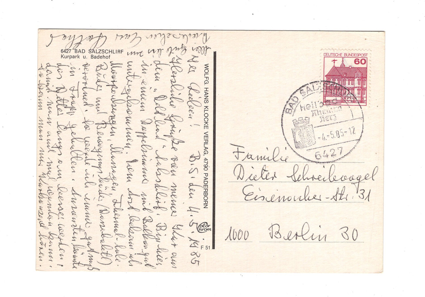 Ansichtskarte Bad Salzschlirf / Kurpark und Badehof