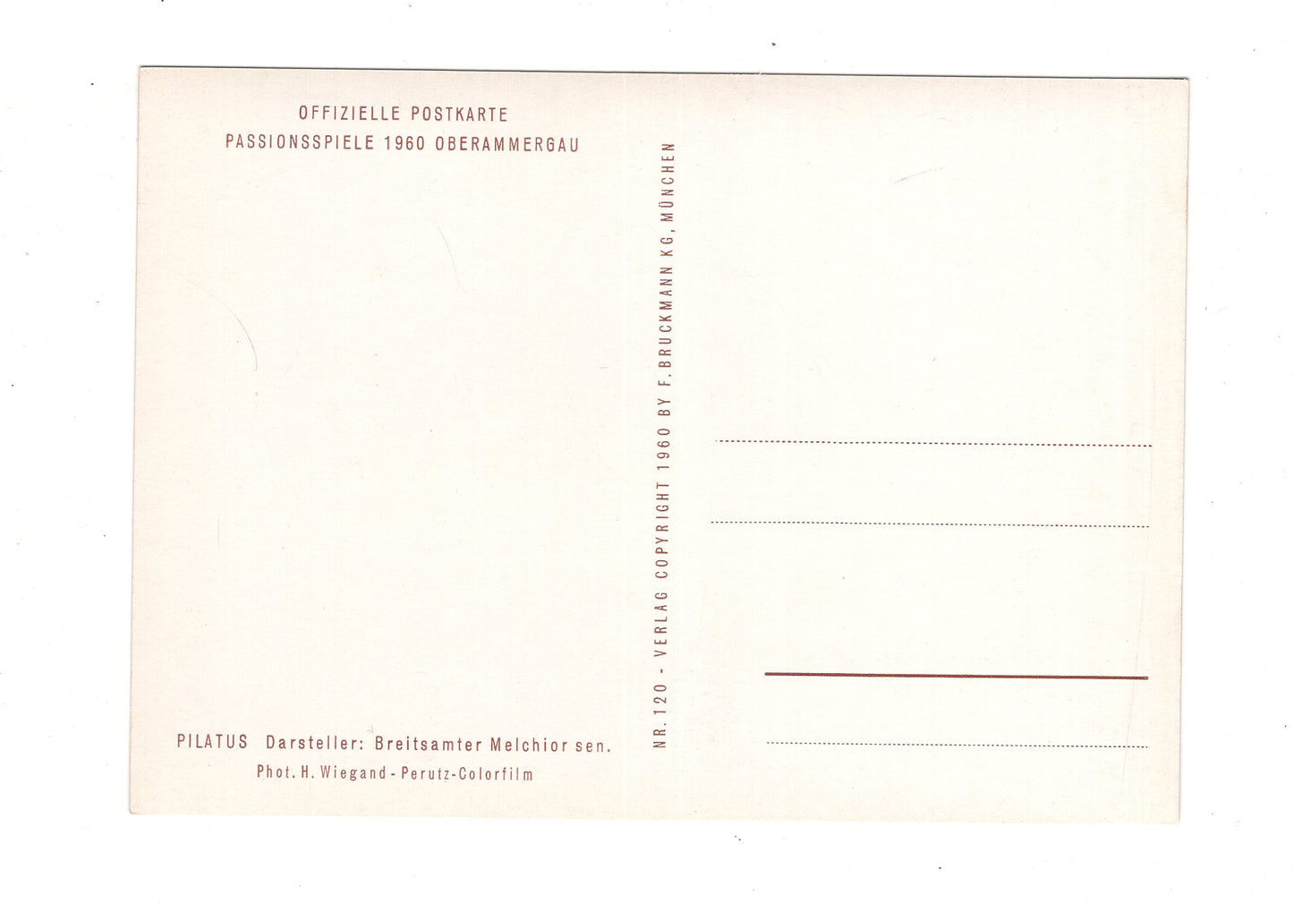 Ansichtskarte Passionsspiele Oberammergau 1960 / Pilatus / Melchior Breitsamter sen.