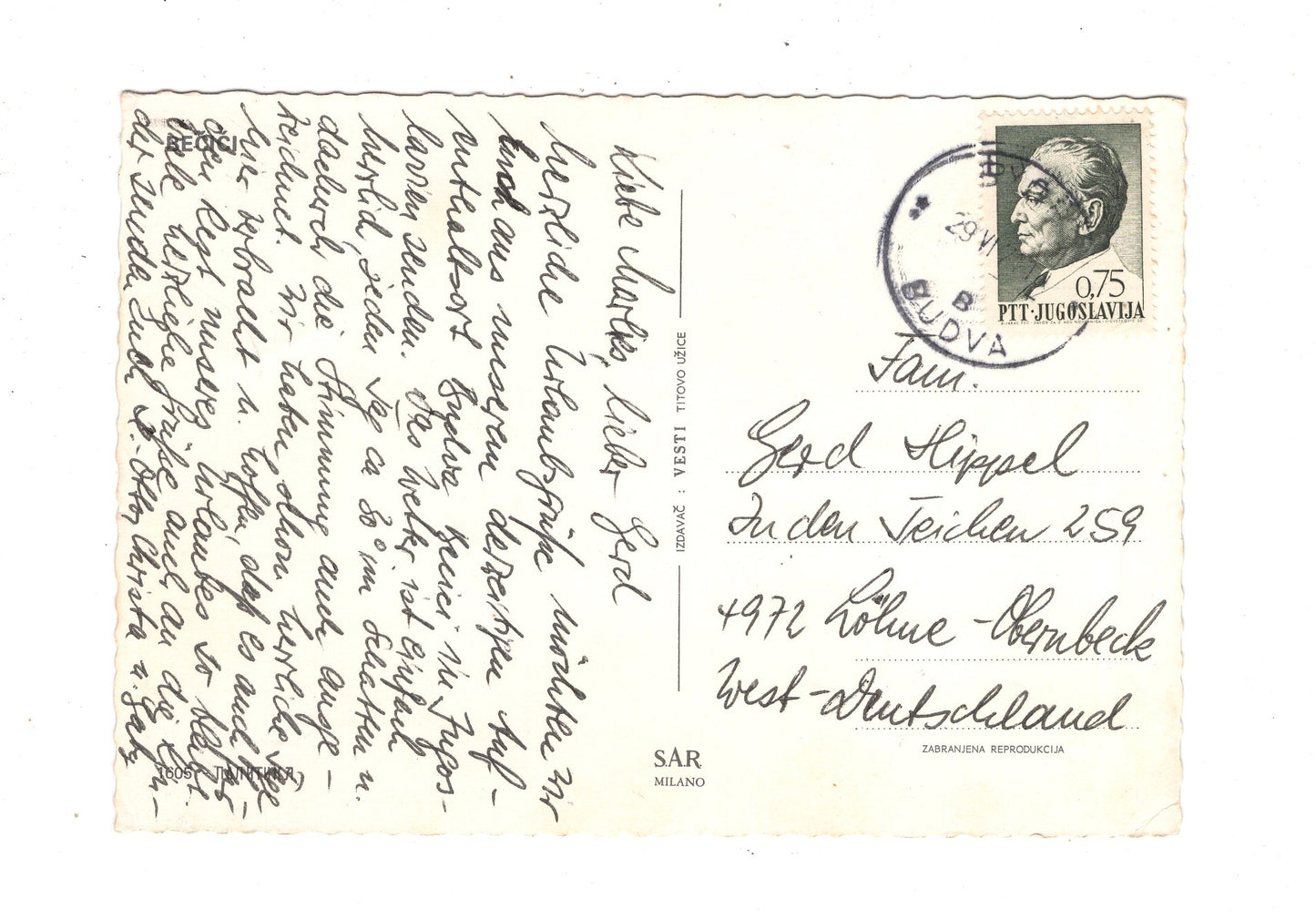 Ansichtskarte Becici / Kroatien / N1-51