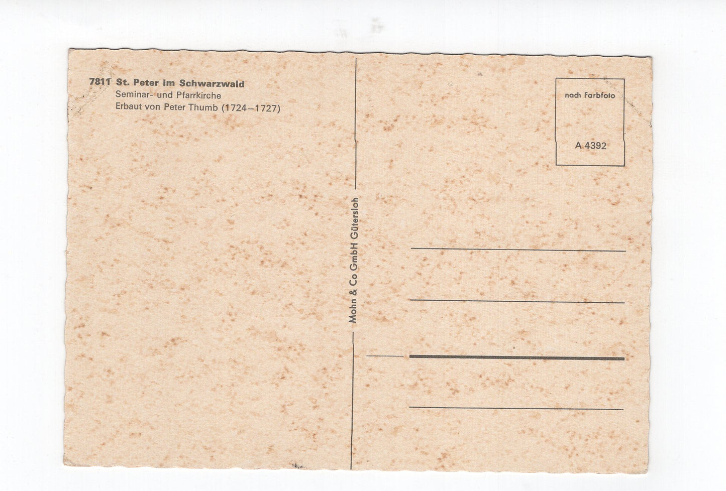 Ansichtskarte St. Peter im Schwarzwald / Pfarrkirche