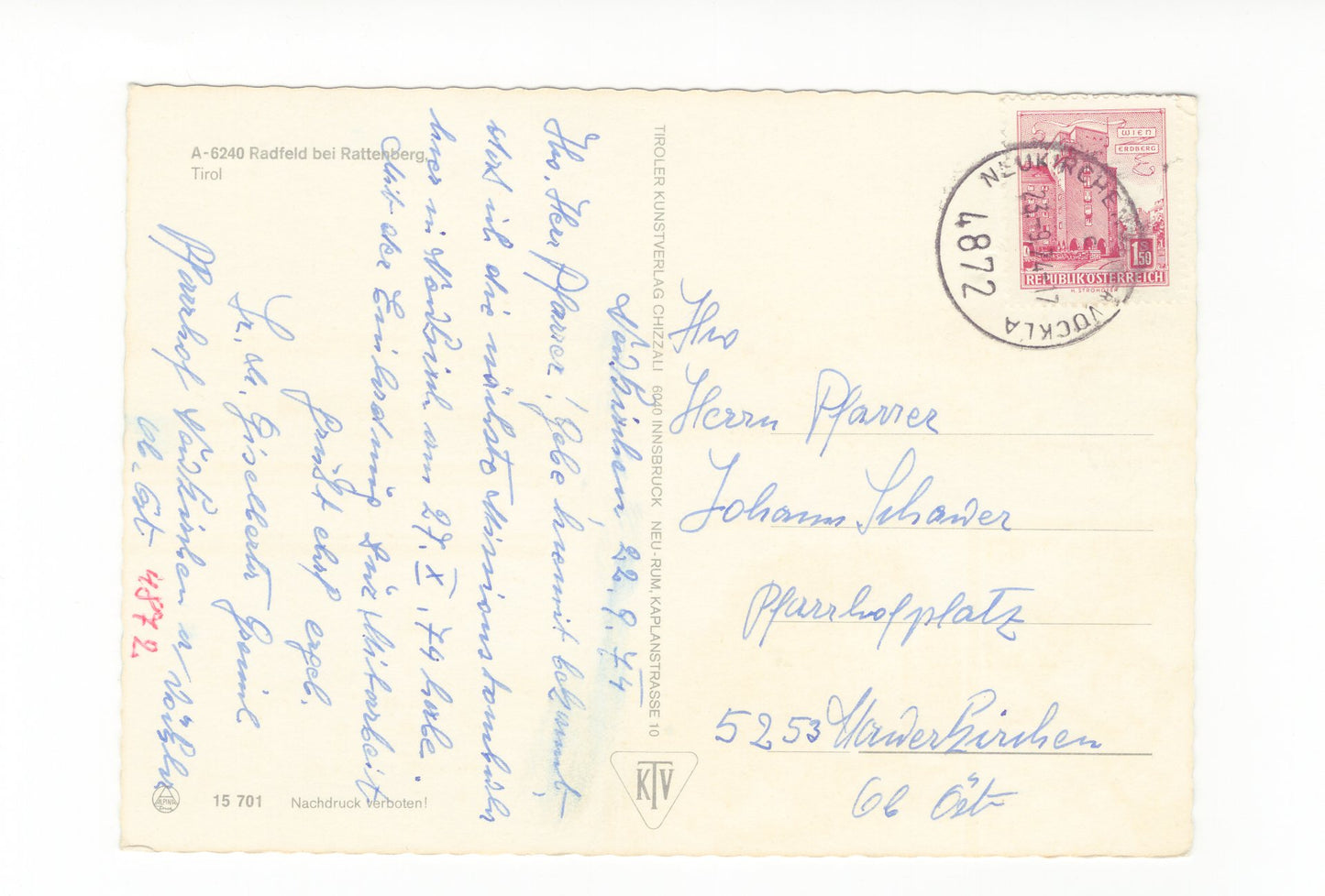 Ansichtskarte Radfeld bei Rattenberg / Tirol / Österreich