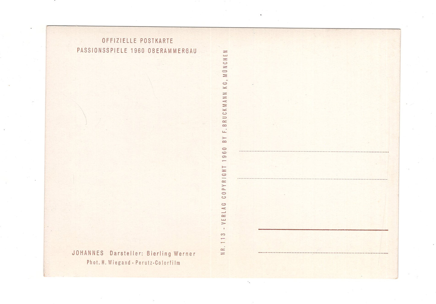 Ansichtskarte Passionsspiele Oberammergau 1960 / Johannes / Werner Bierling