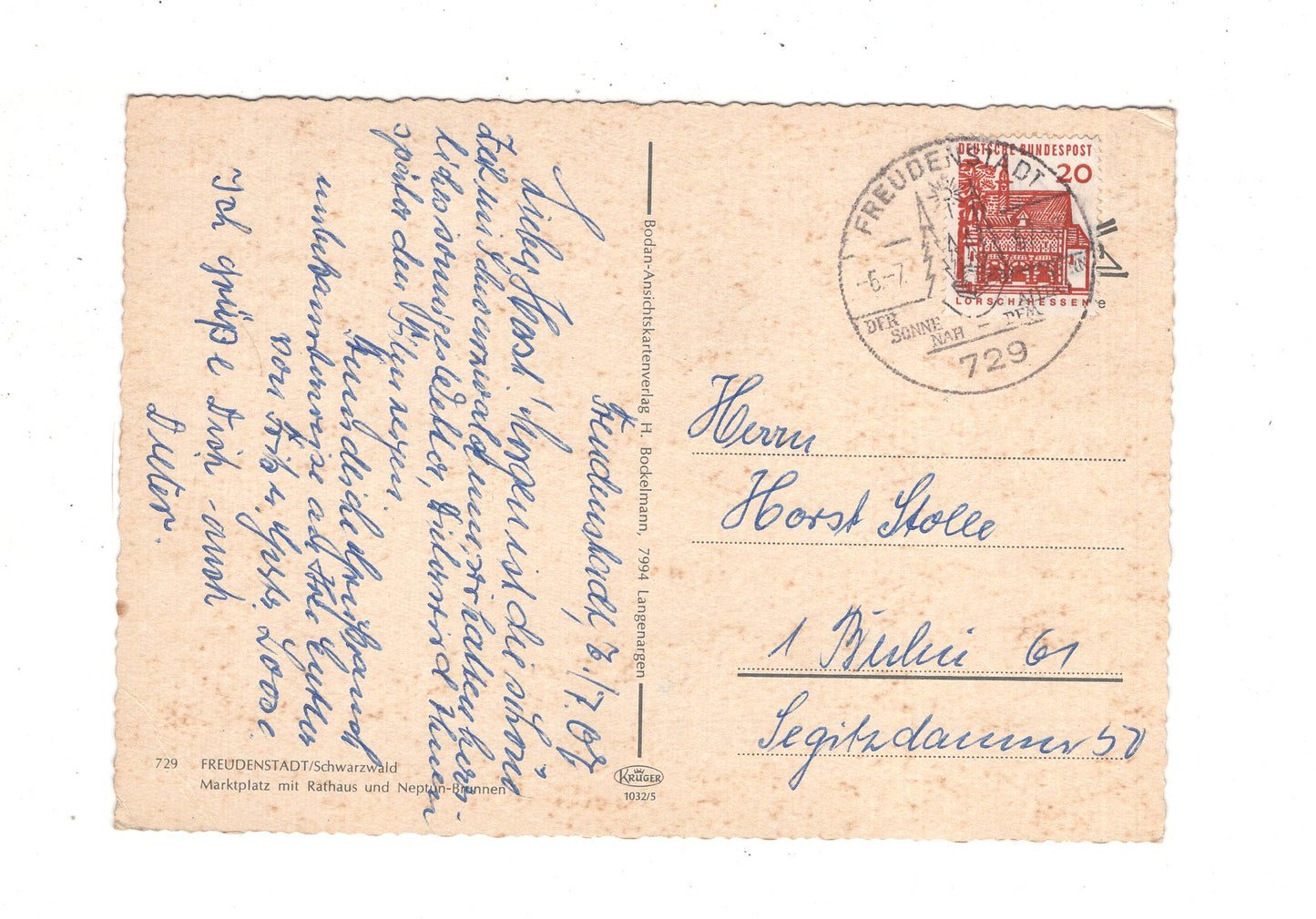 Ansichtskarte Freudenstadt im Schwarzwald / Marktplatz mit Rathaus +++ / J1-69