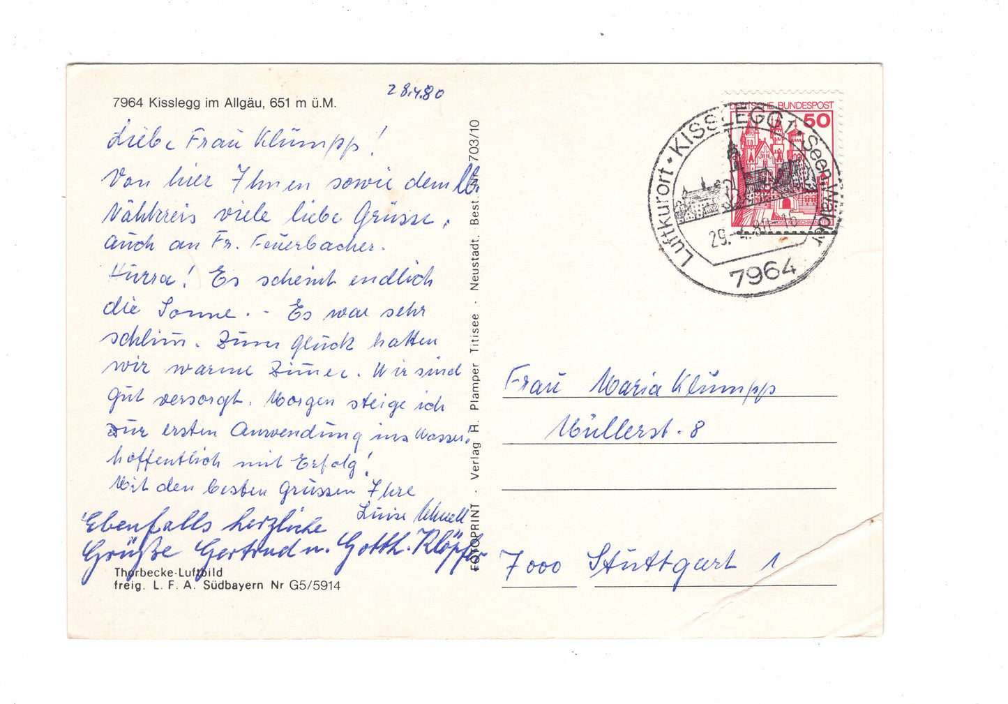 Ansichtskarte Kisslegg im Allgäu / H1-58